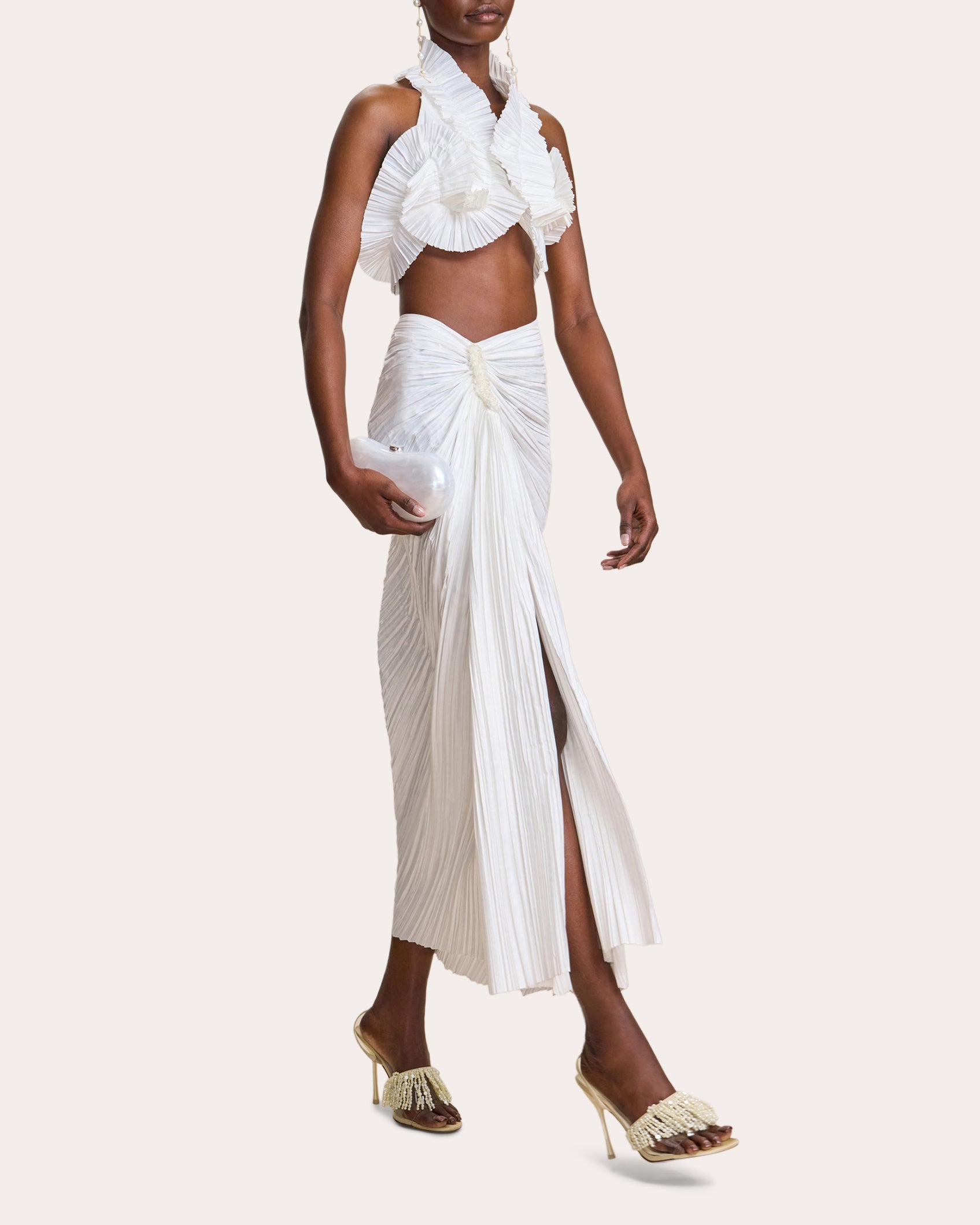 Adilia Plissé Crop Top