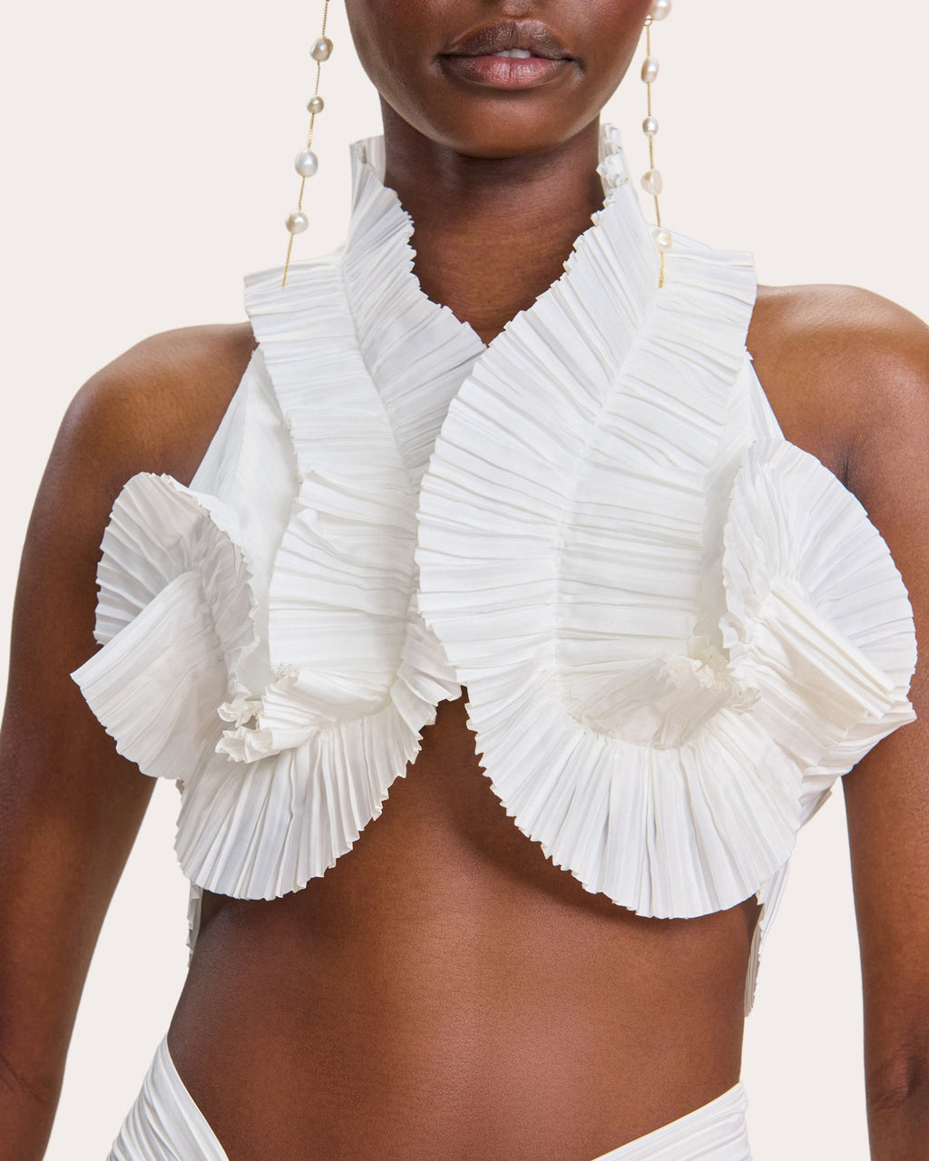 Adilia Plissé Crop Top