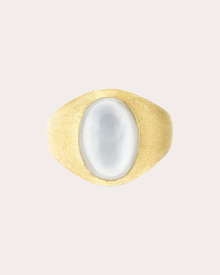 Small Dolce Vita 18K Gold Mother of Pearl and Rock Crystal Ring