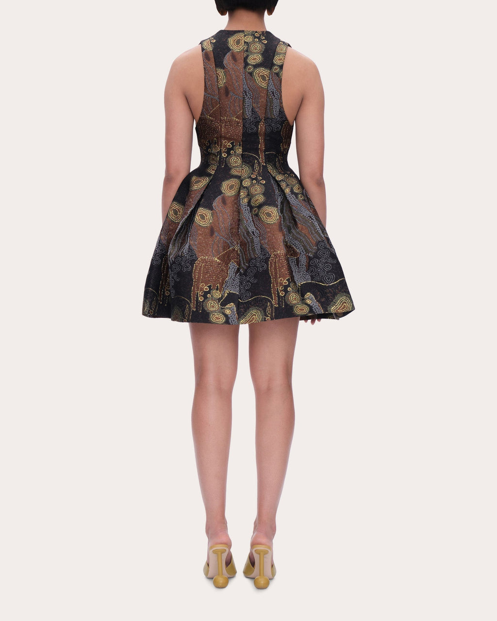 Venti Pleated Jacquard Mini Dress
