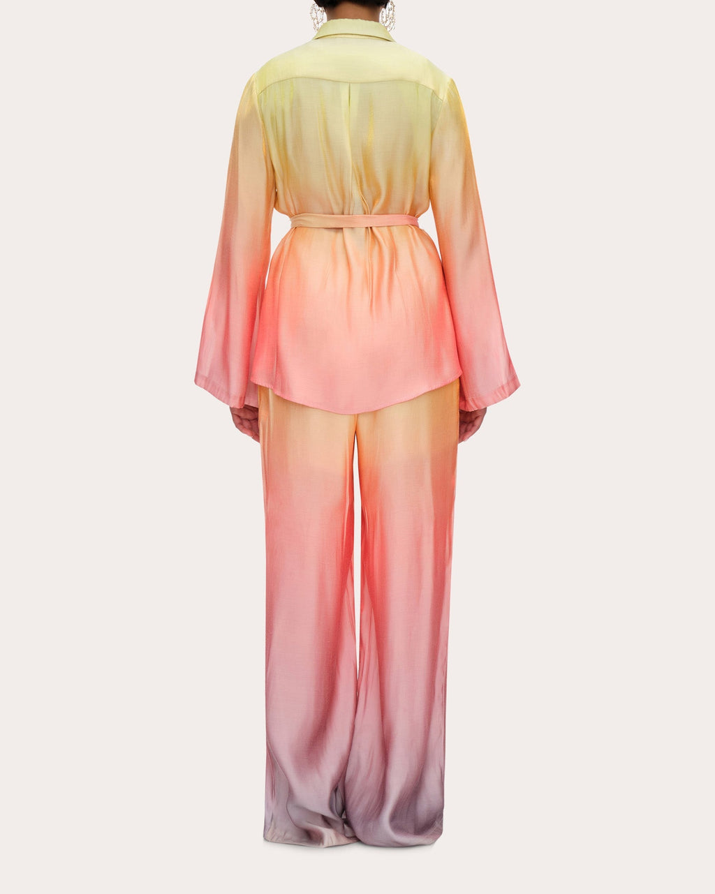 Bata Ombré Chiffon Wide-Leg Pants
