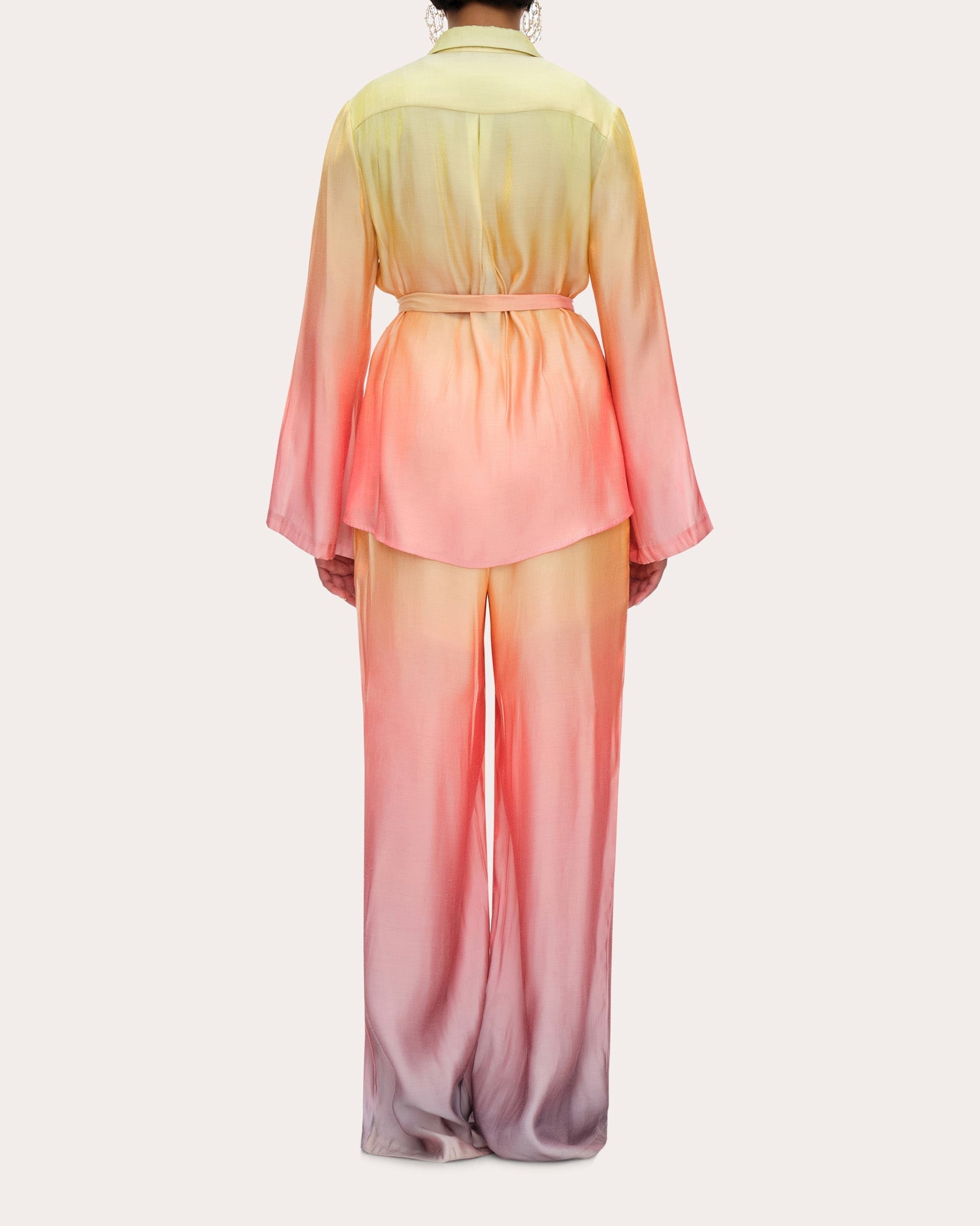 Bata Ombré Chiffon Wide-Leg Pants