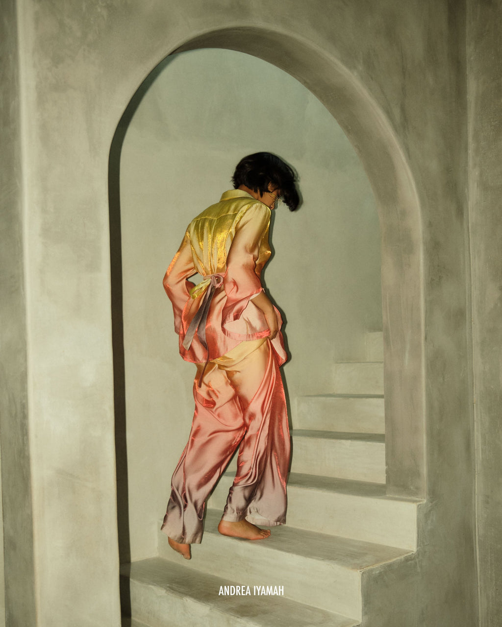 Bata Ombré Chiffon Wide-Leg Pants