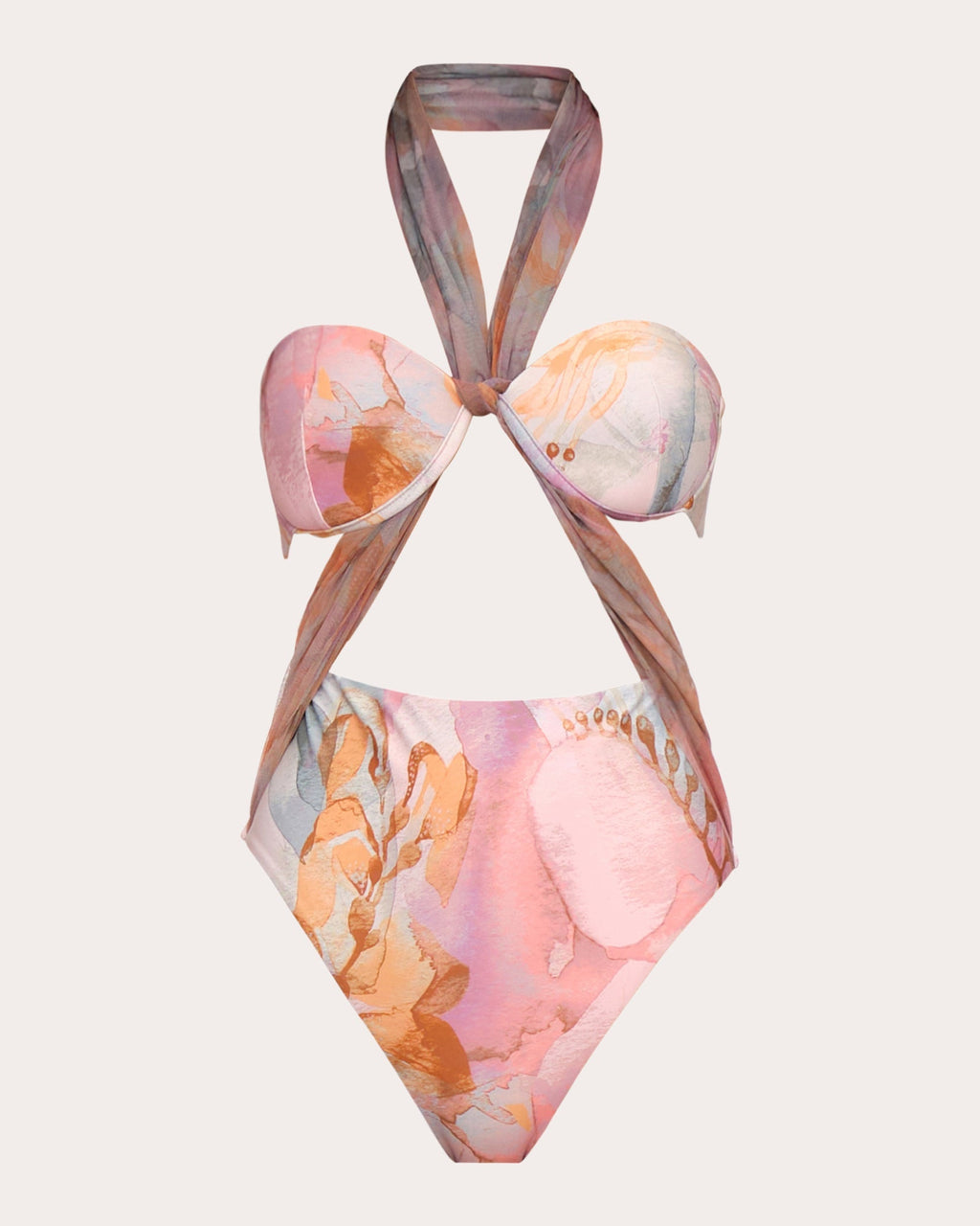 Ando Convertible Printed Mesh Swimsuit