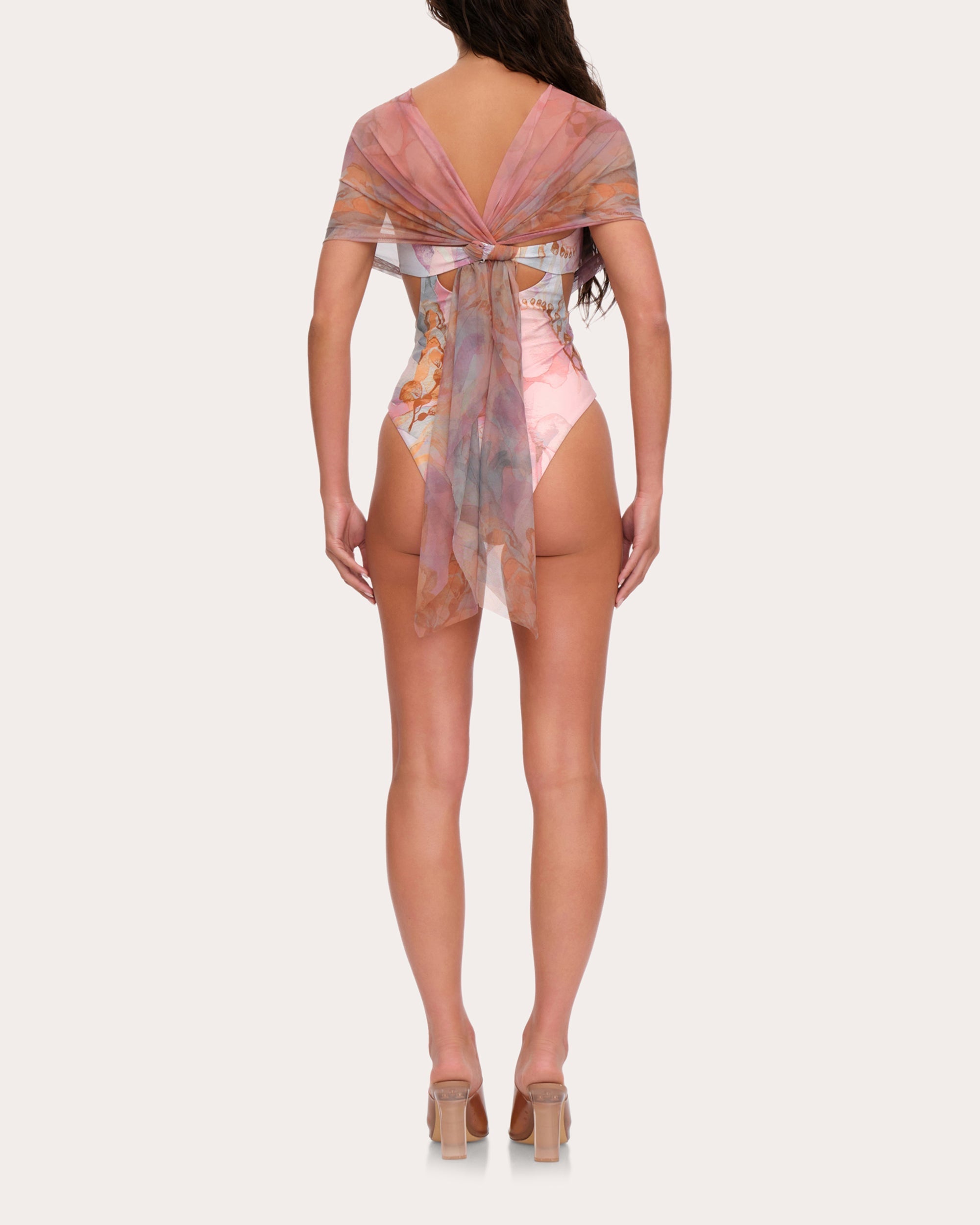 Ando Convertible Printed Mesh Swimsuit