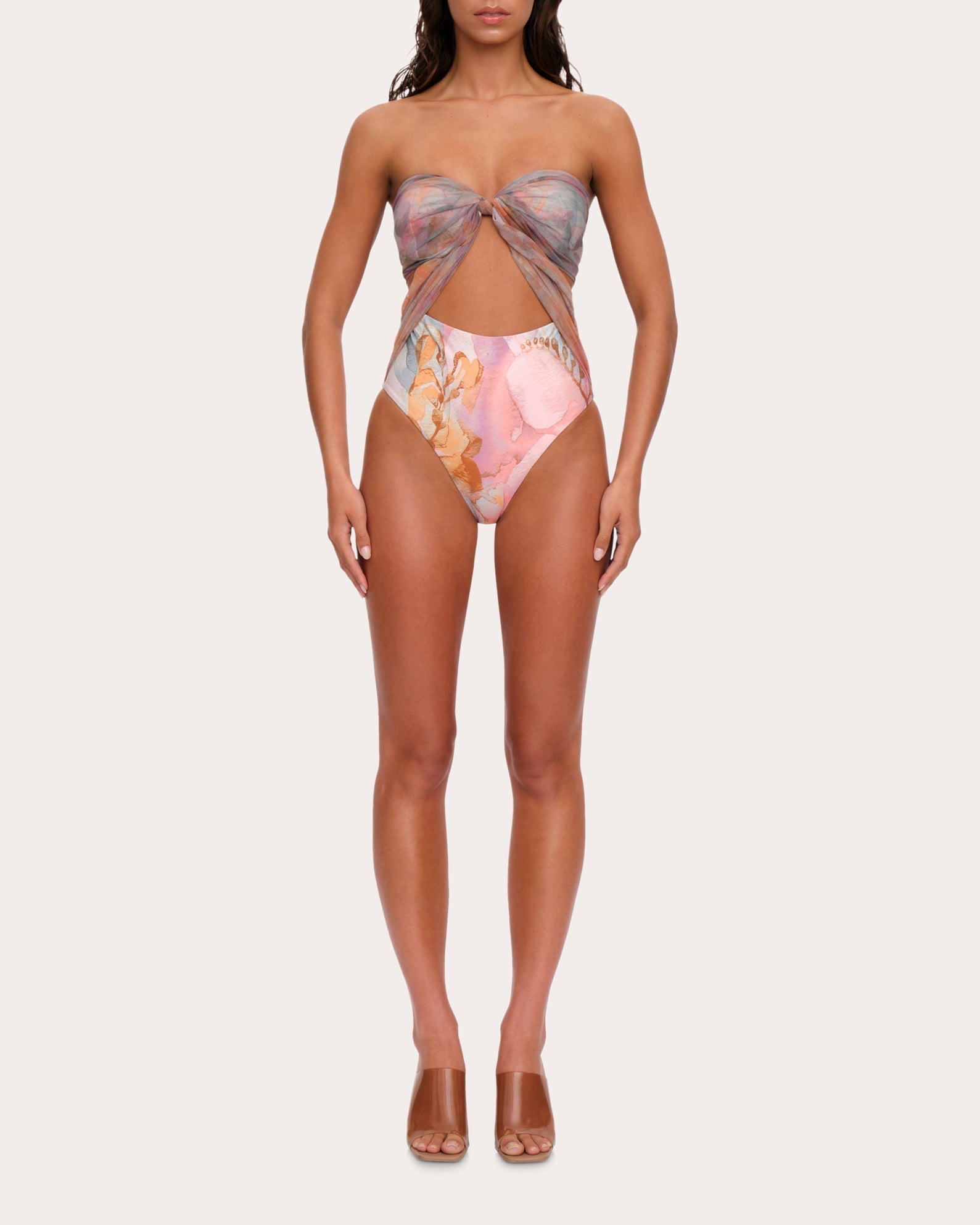 Ando Convertible Printed Mesh Swimsuit