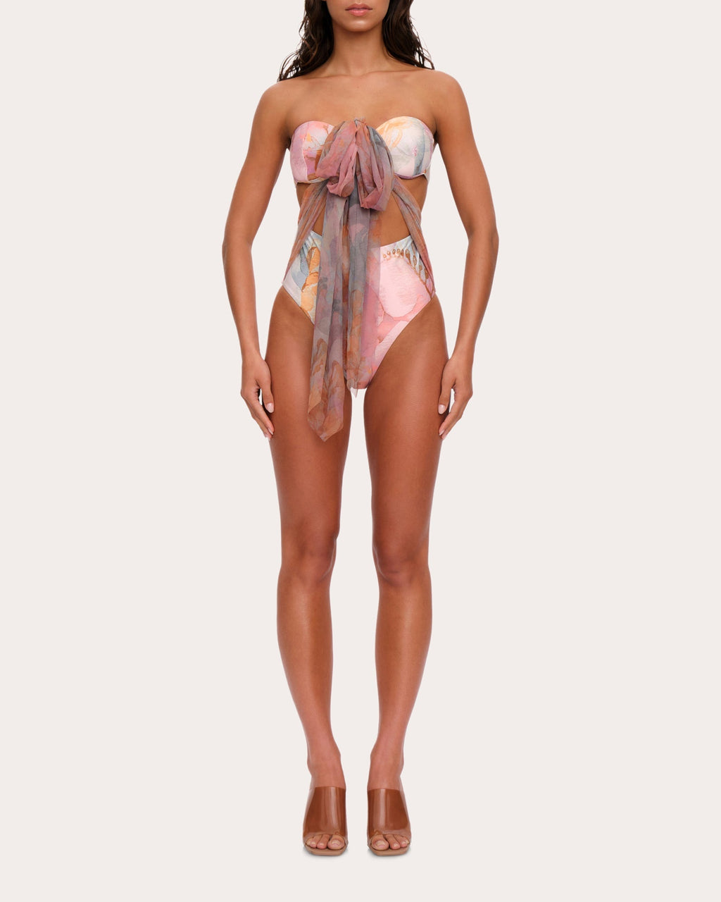 Ando Convertible Printed Mesh Swimsuit
