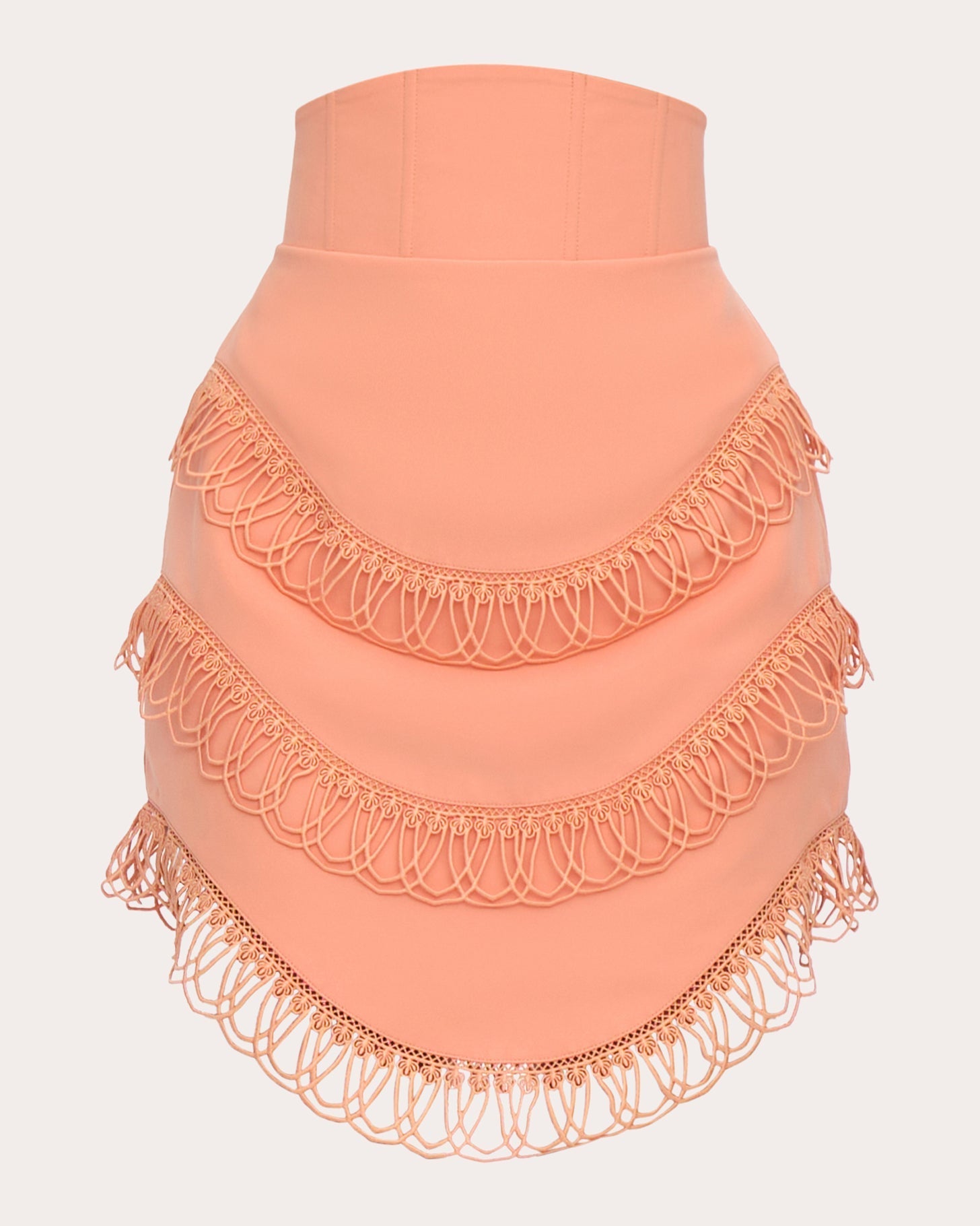 Rizo Lace-Trimmed Corset Mini Skirt