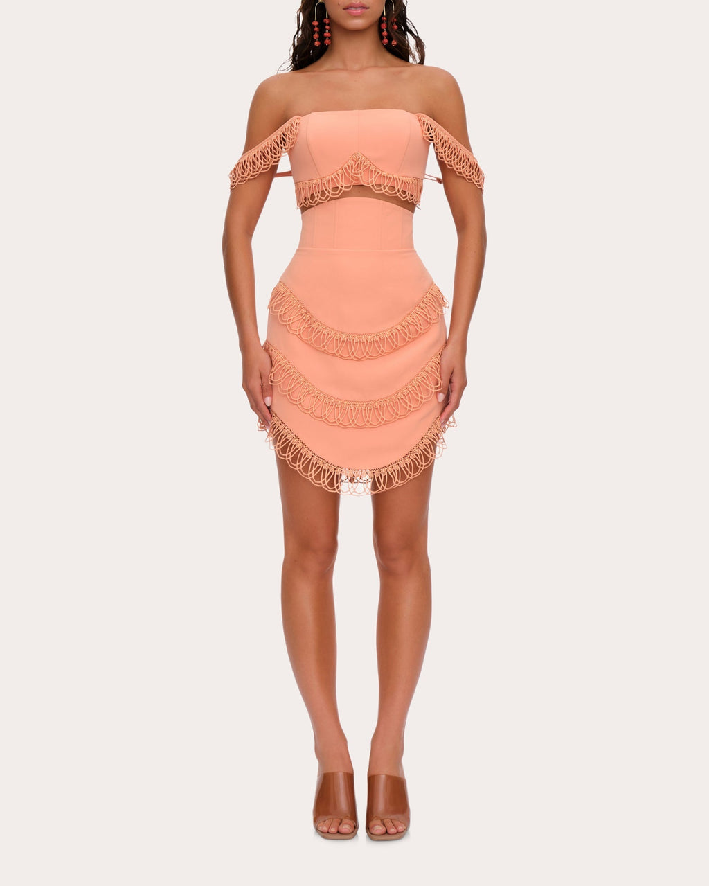 Rizo Lace-Trimmed Corset Mini Skirt