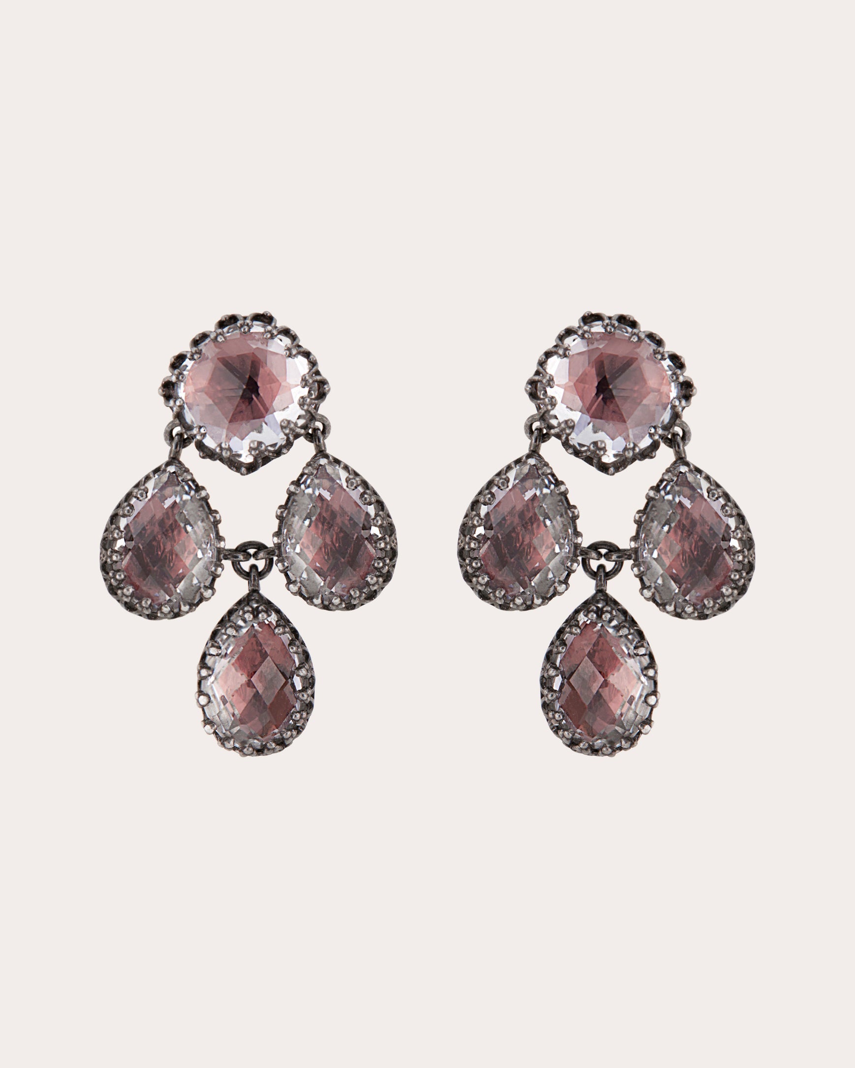 Antoinette Rhodium-Dipped Quartz Girandole Earrings