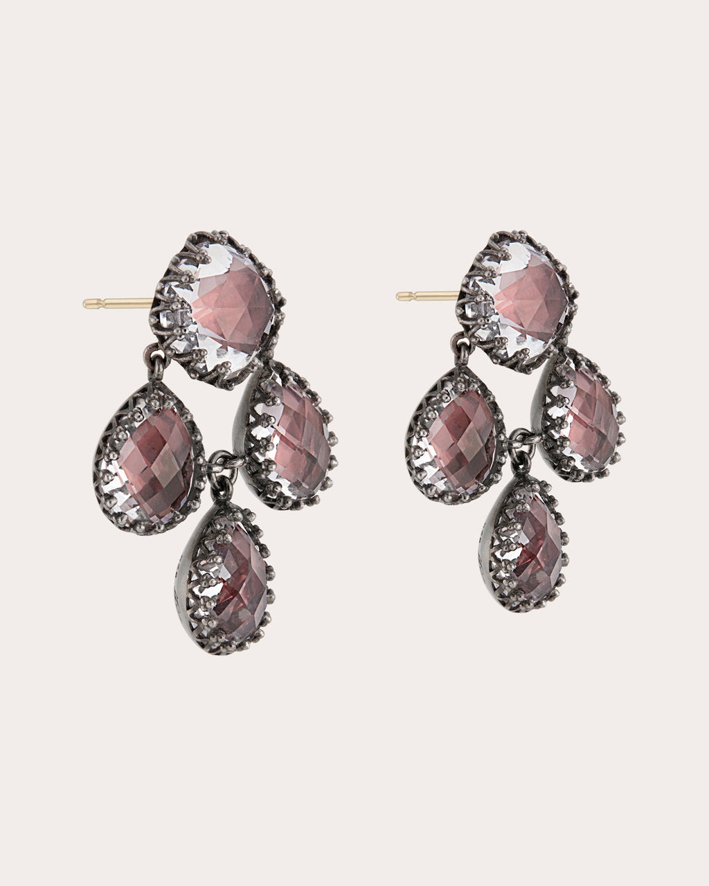 Antoinette Rhodium-Dipped Quartz Girandole Earrings