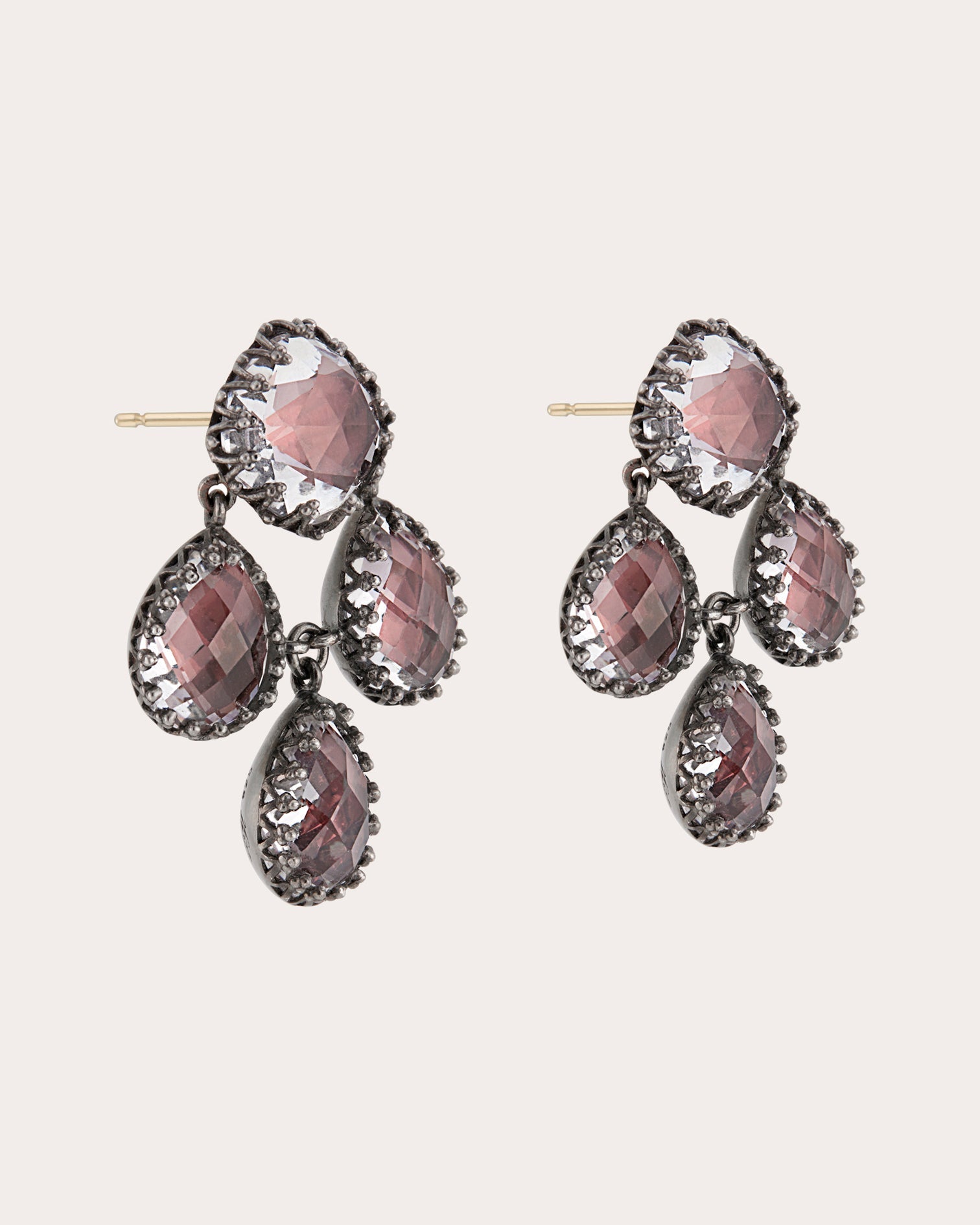 Antoinette Rhodium-Dipped Quartz Girandole Earrings