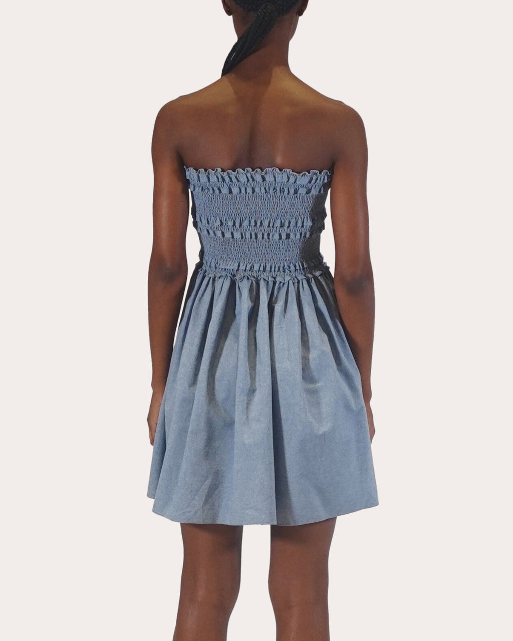 Anya Smocked Chambray Mini Dress