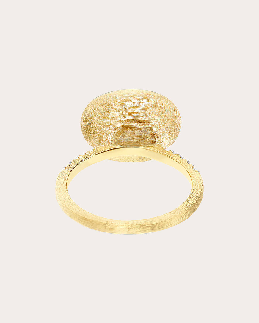 Dolce Vita 18K Gold Mother of Pearl Rock Crystal and Diamond Ring