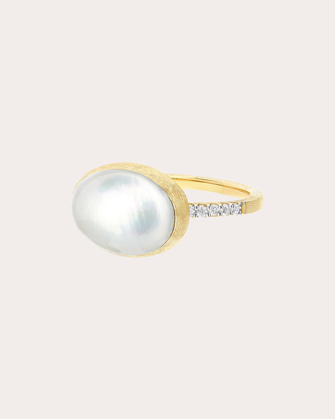 Dolce Vita 18K Gold Mother of Pearl Rock Crystal and Diamond Ring