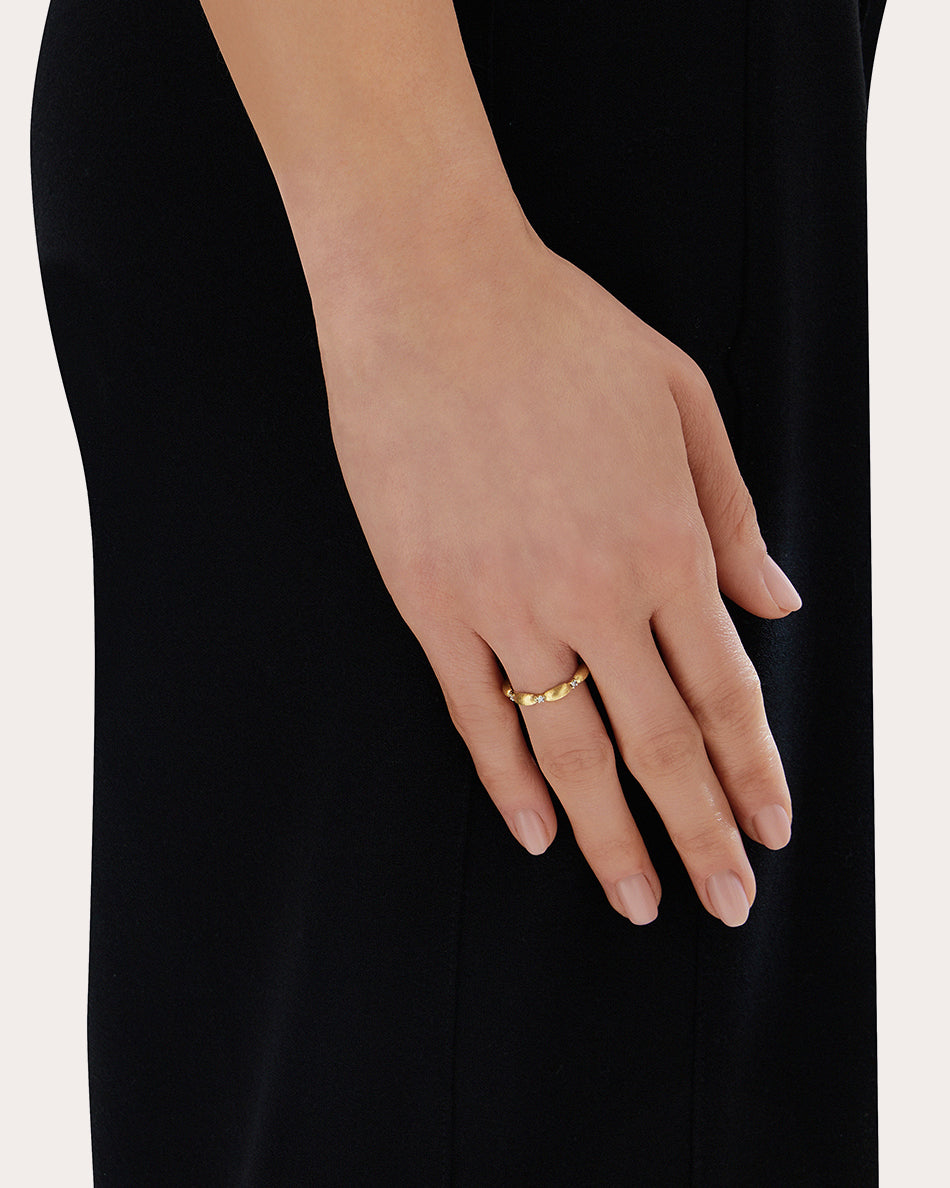 Élite Boules 18K Gold Diamond Ring