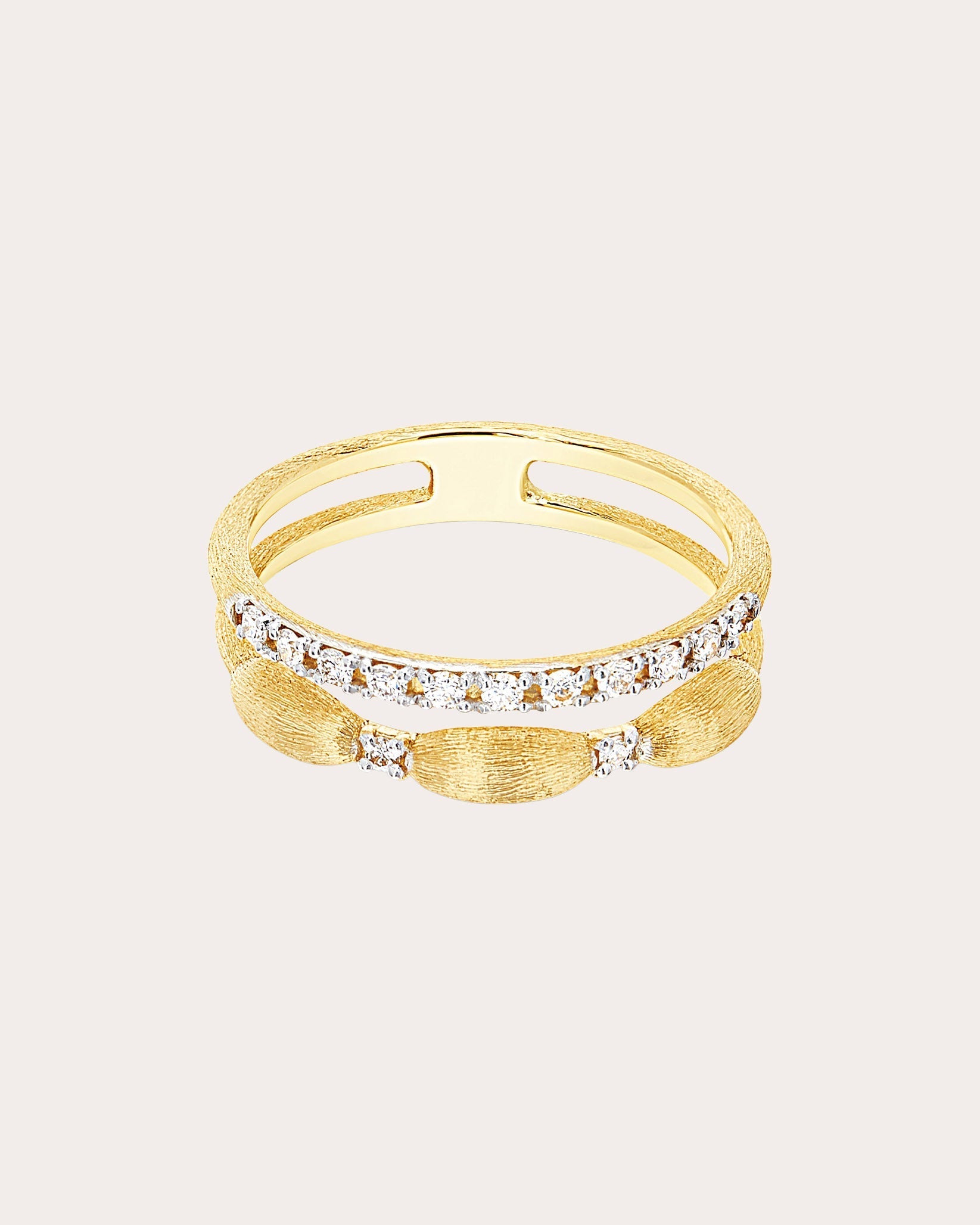 Élite 18K Gold Diamond Double-Band Ring