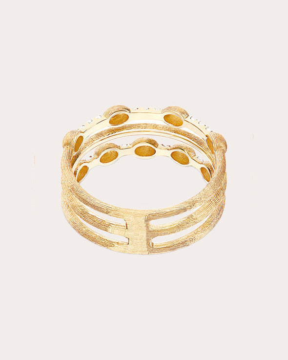 Élite 18K Gold Diamond Triple-Band Ring