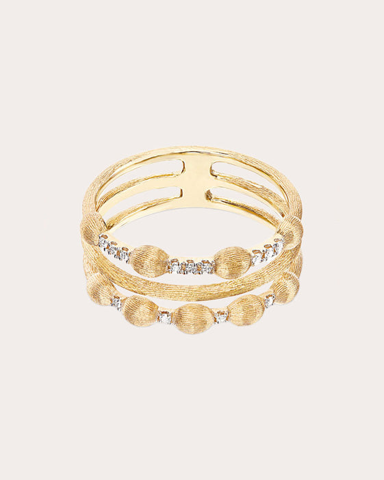 Élite 18K Gold Diamond Triple-Band Ring