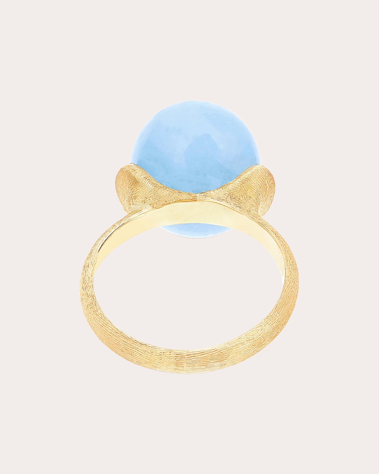 Large Azure 18K Gold Aquamarine and Diamond Ring