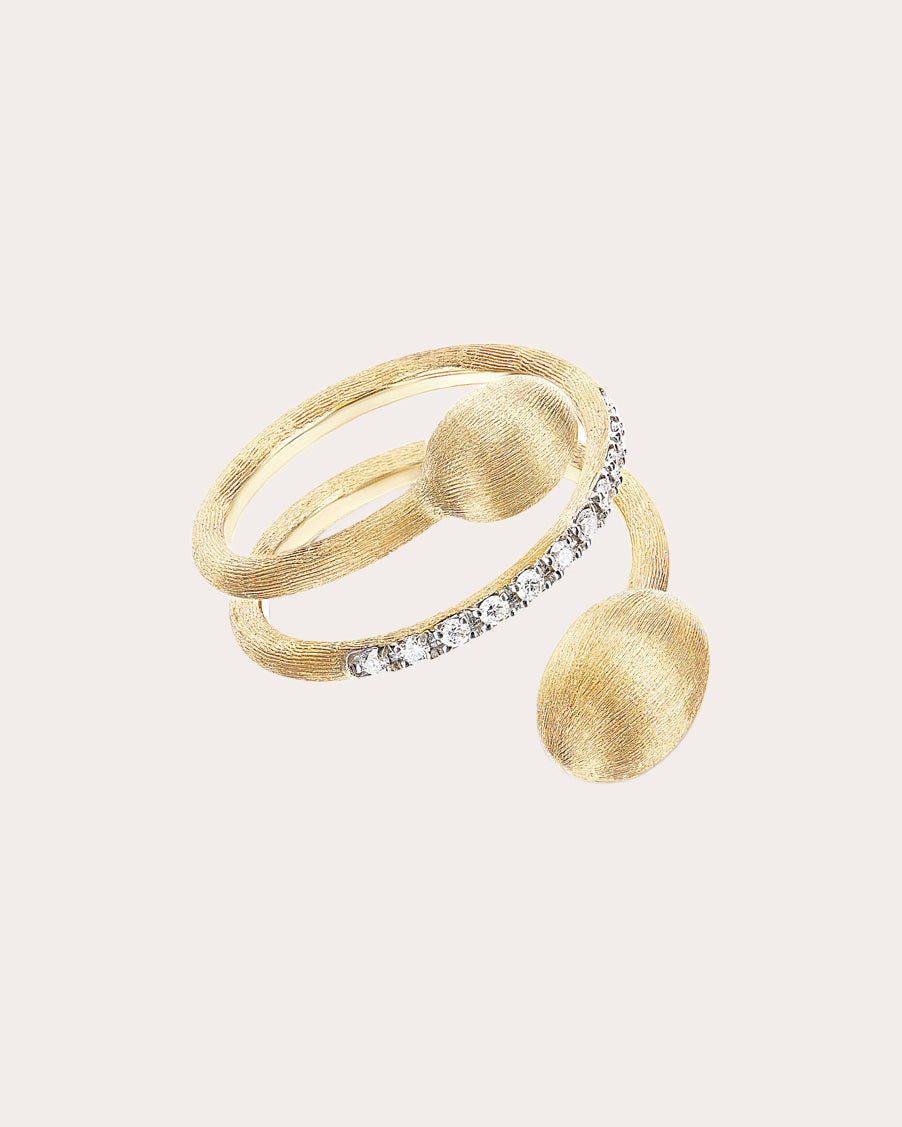 Elite Spiral 18K Gold Diamond Ring