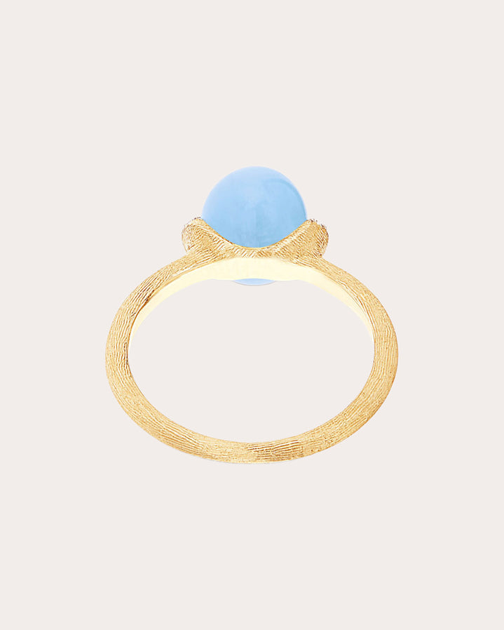 Small Azure 18K Gold Aquamarine and Diamond Ring