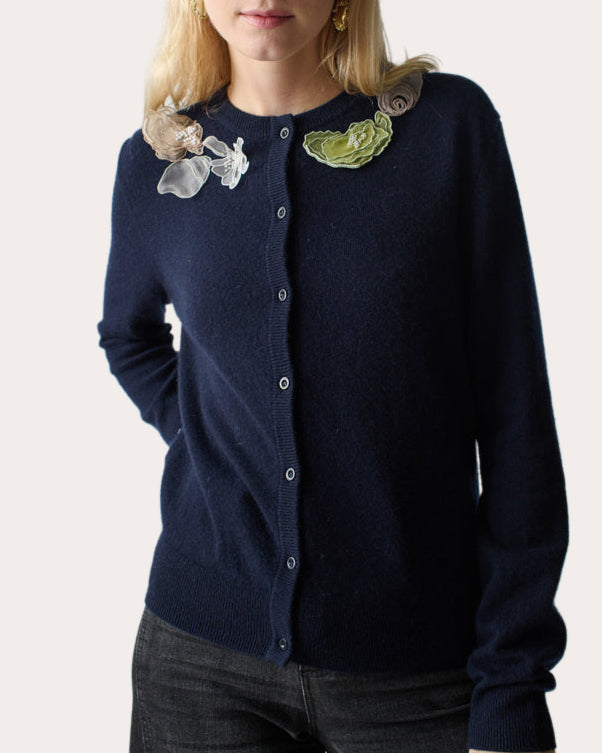 Wire Montauk Appliquéd Cashmere Cardigan