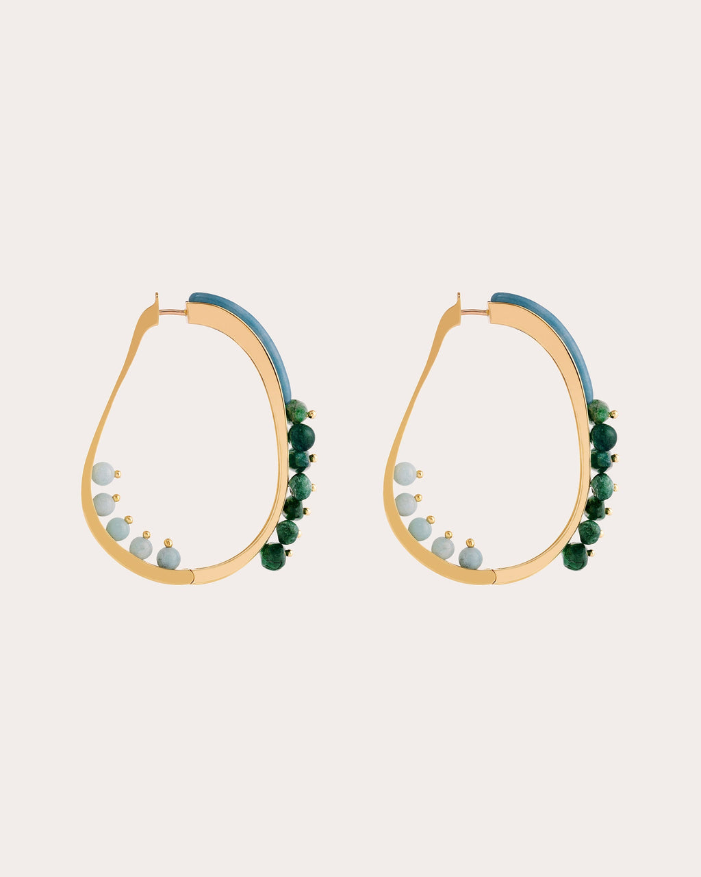 Woohoo 18K Gold Multi-Stone Hoop Earrings