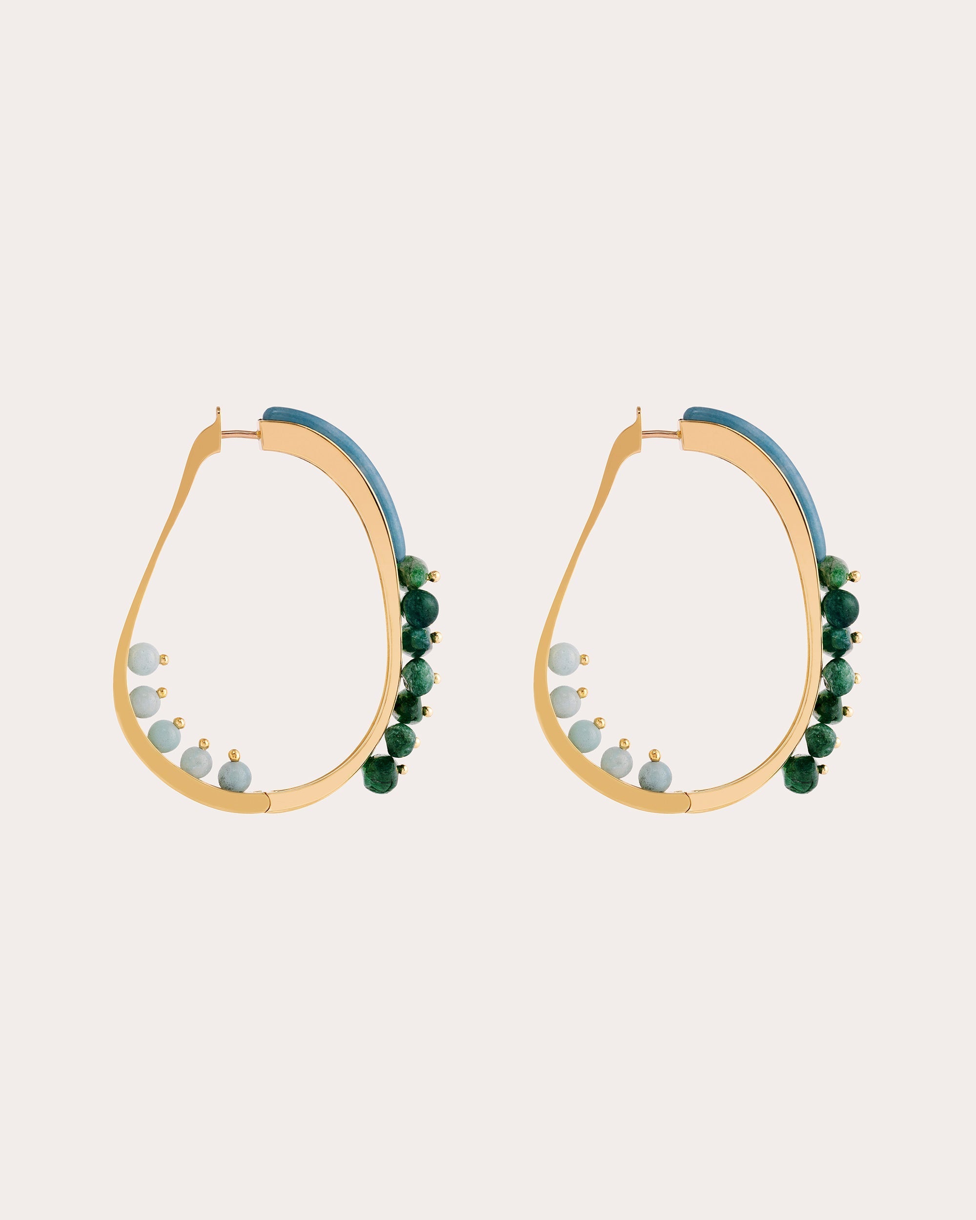 Woohoo 18K Gold Multi-Stone Hoop Earrings