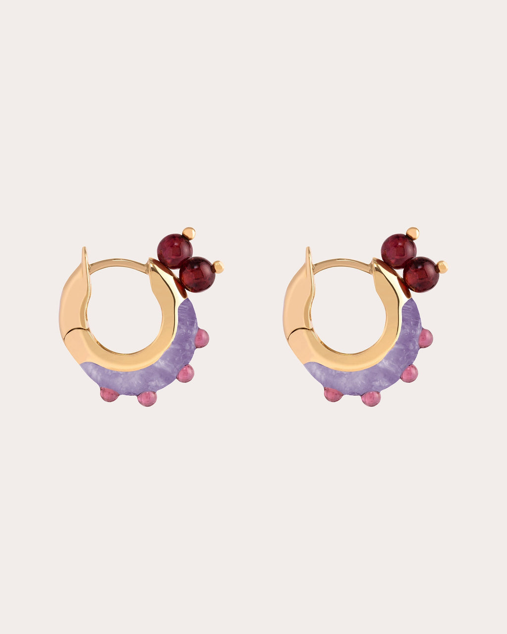 Woohoo 18K Gold Multi-Stone Hoop Earrings