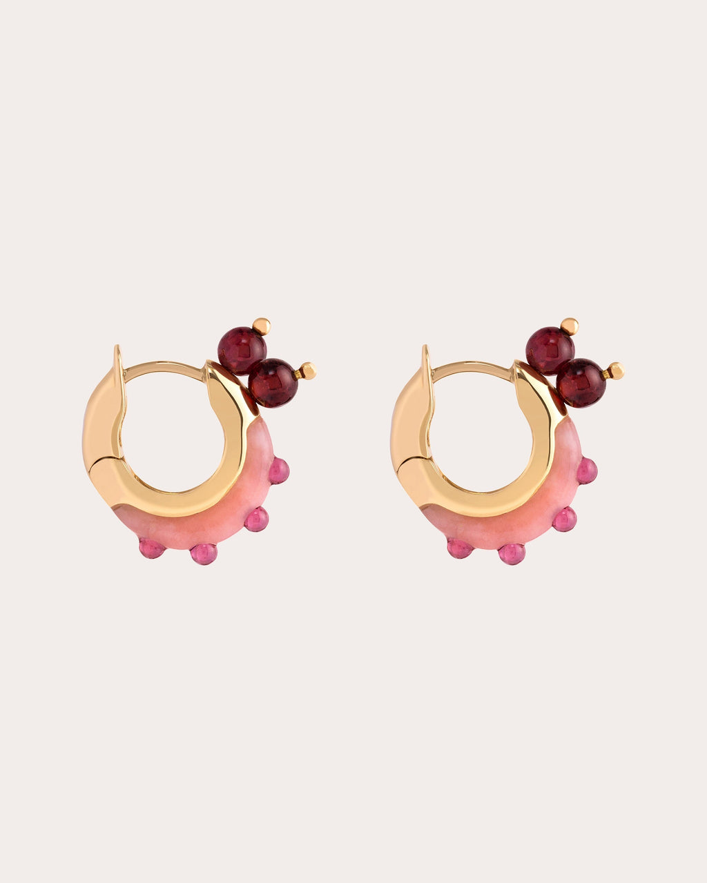 Woohoo 18K Gold Multi-Stone Hoop Earrings