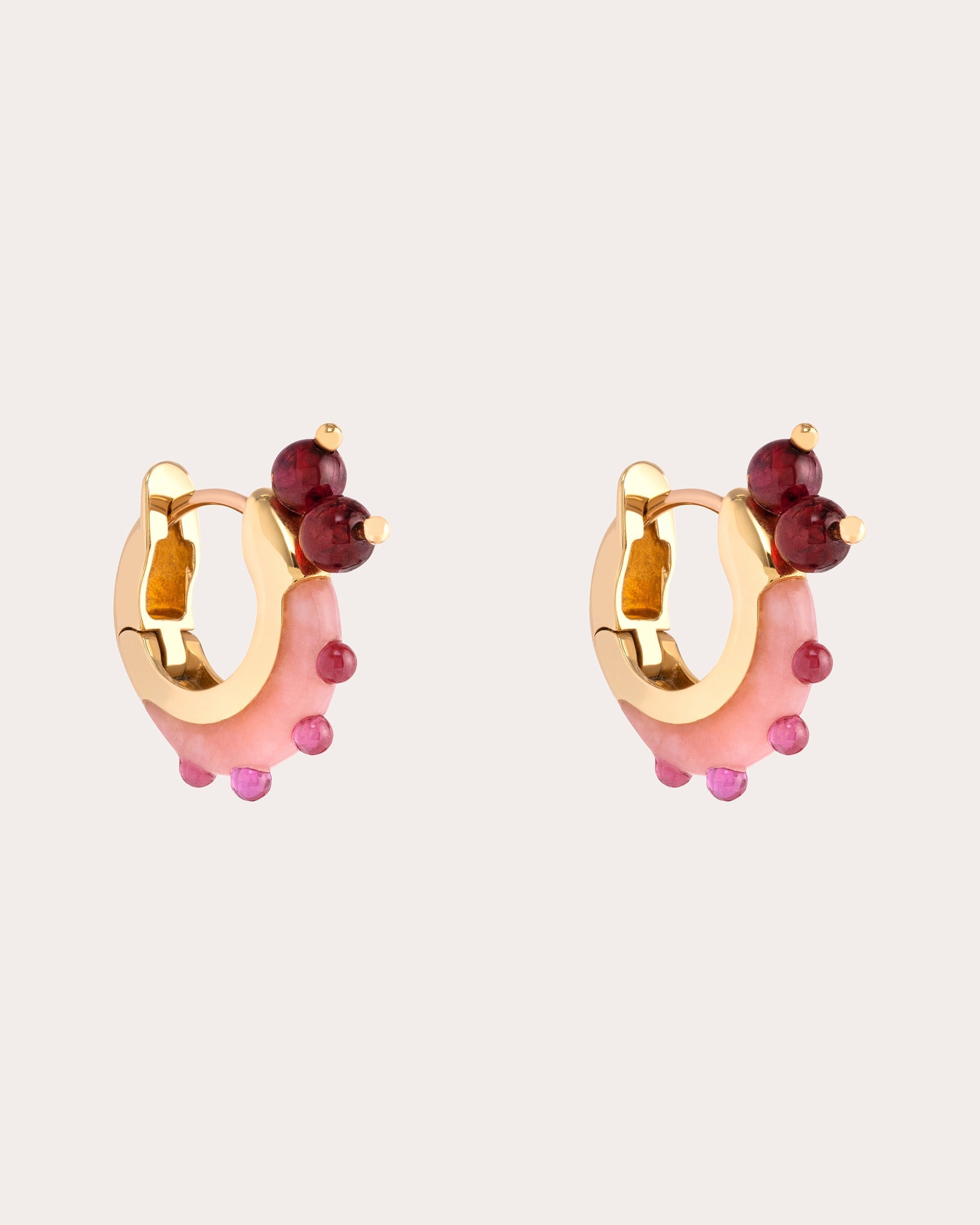 Woohoo 18K Gold Multi-Stone Hoop Earrings