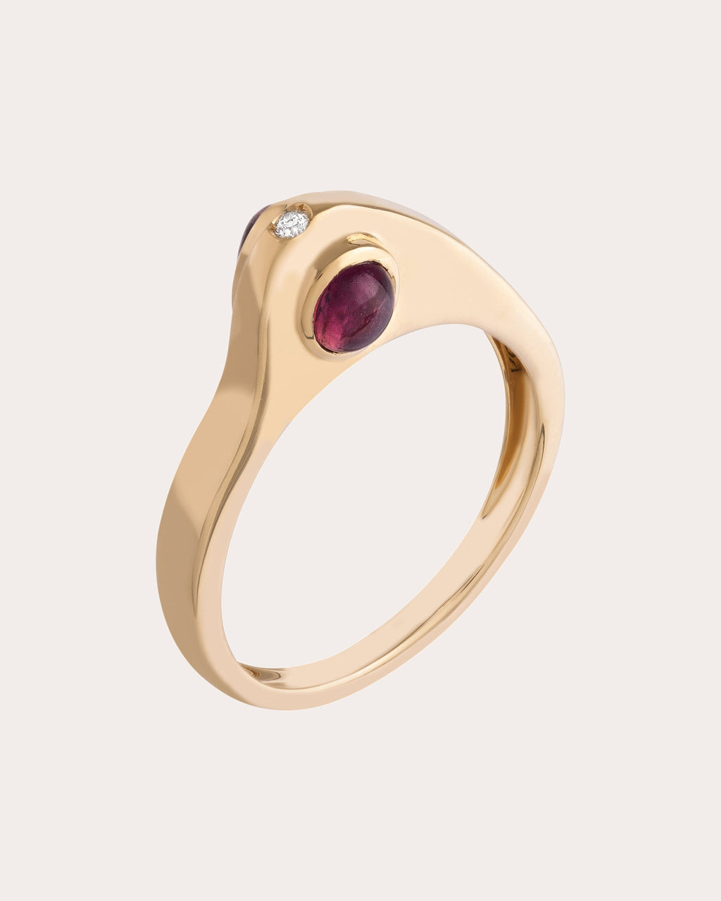 Vanilla 18K Gold Pink Tourmaline and Diamond Ring