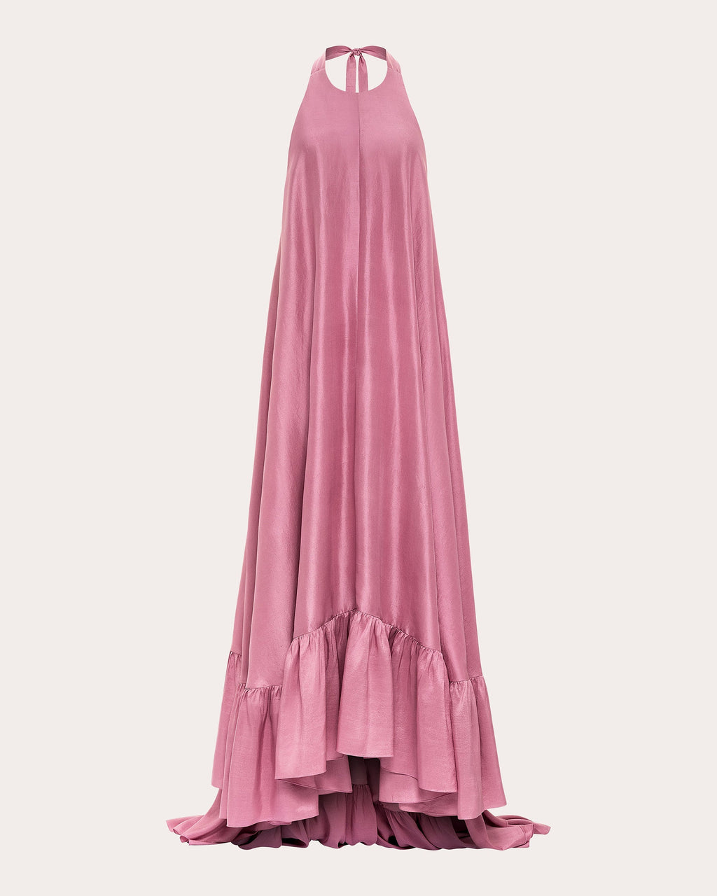 Sadie Tiered Halterneck Silk Gown