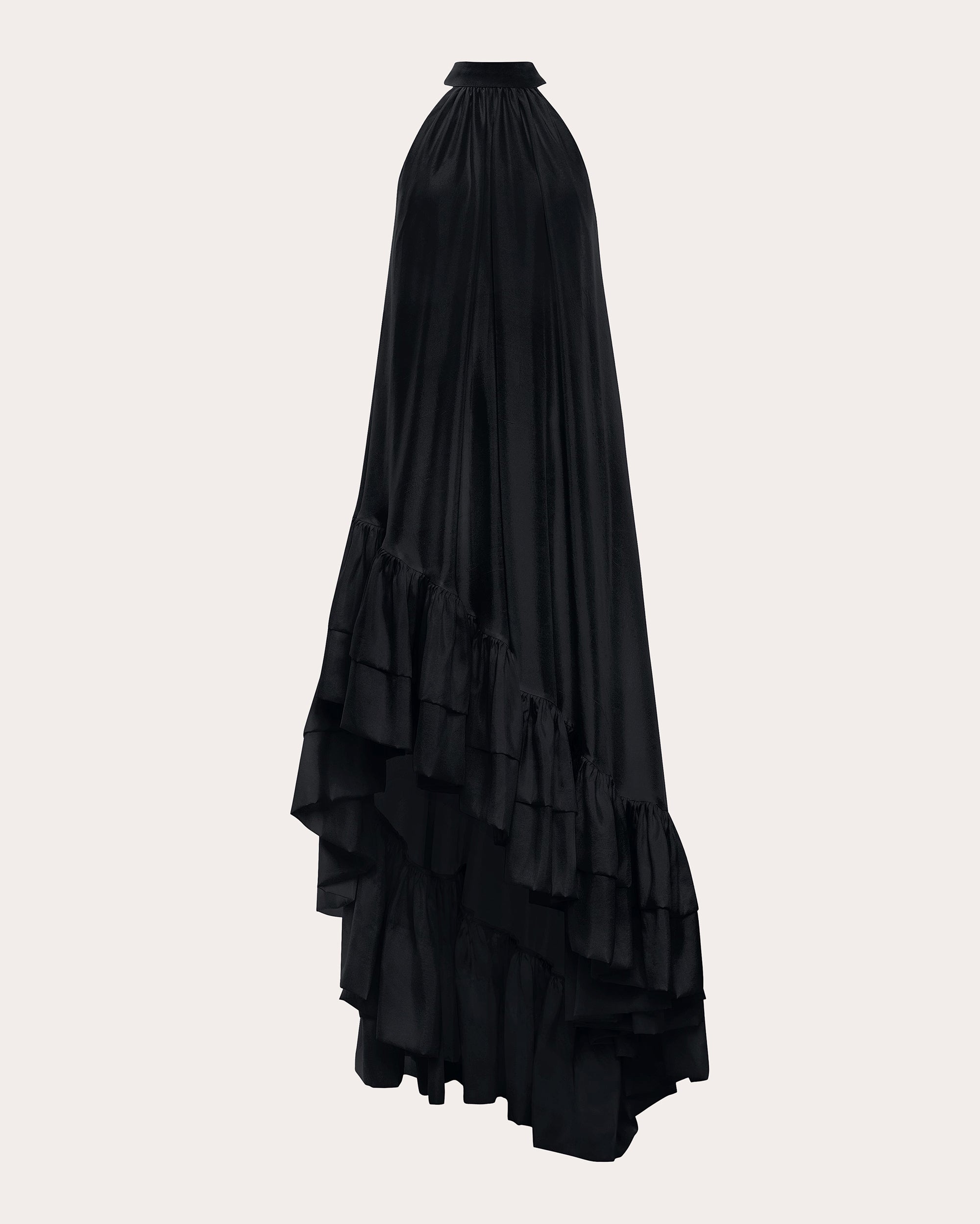 Lucas Asymmetric Tiered Silk Gown