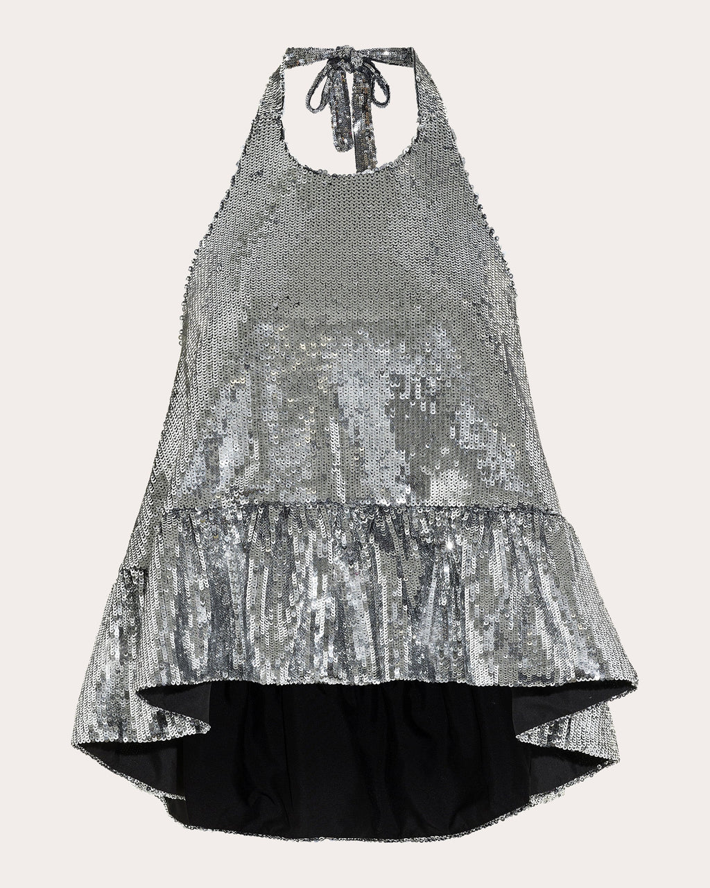 Winston Sequin Peplum Halter Top