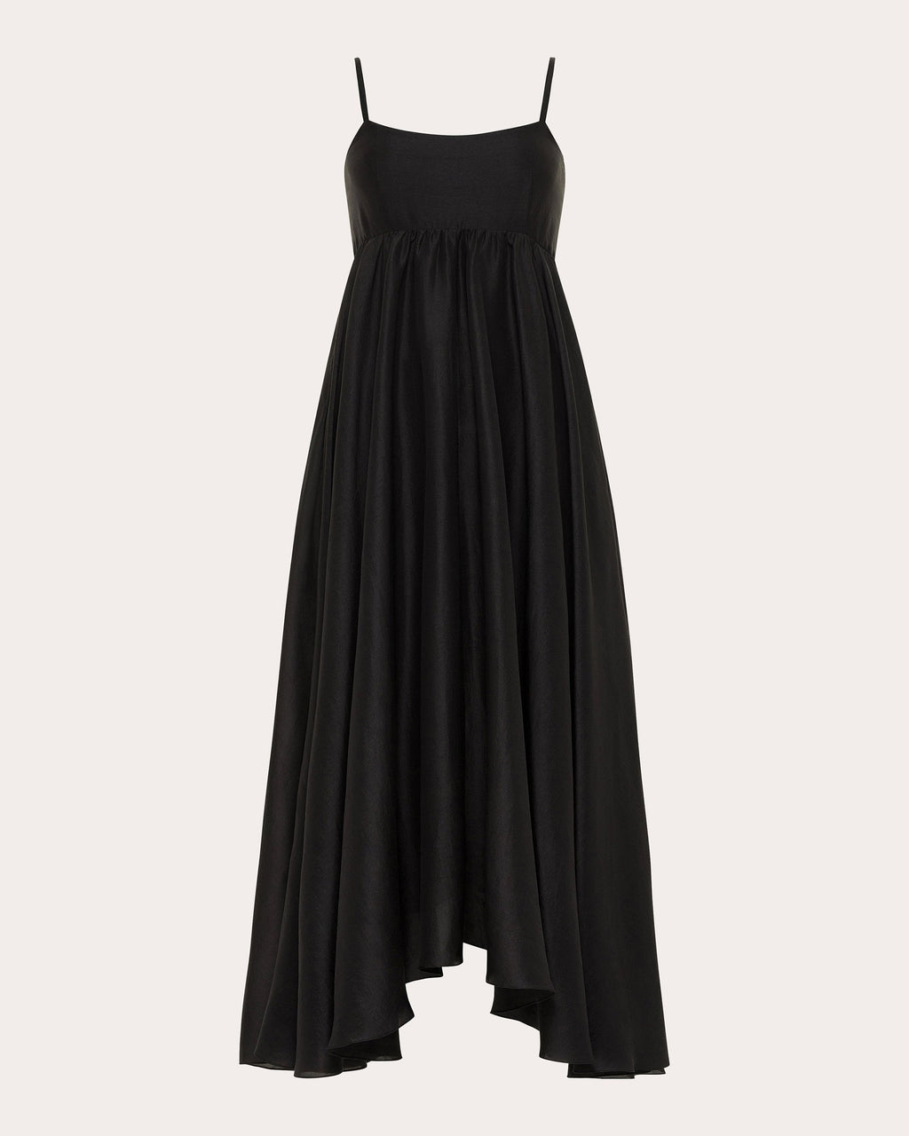 Rachel Gathered-Waist Silk Midi Dress