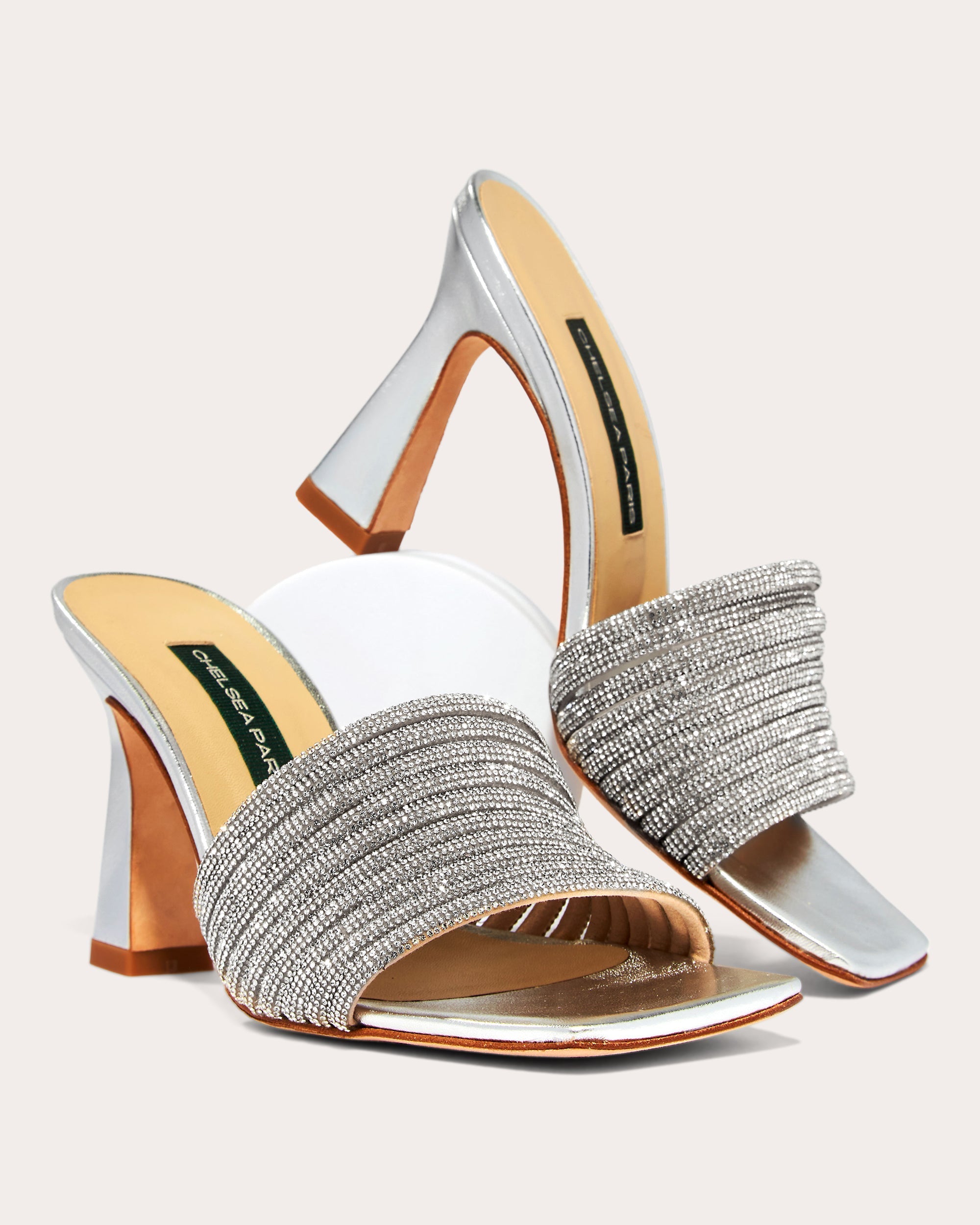Ace Swarovski-Crystal Embellished Metallic-Leather Mule