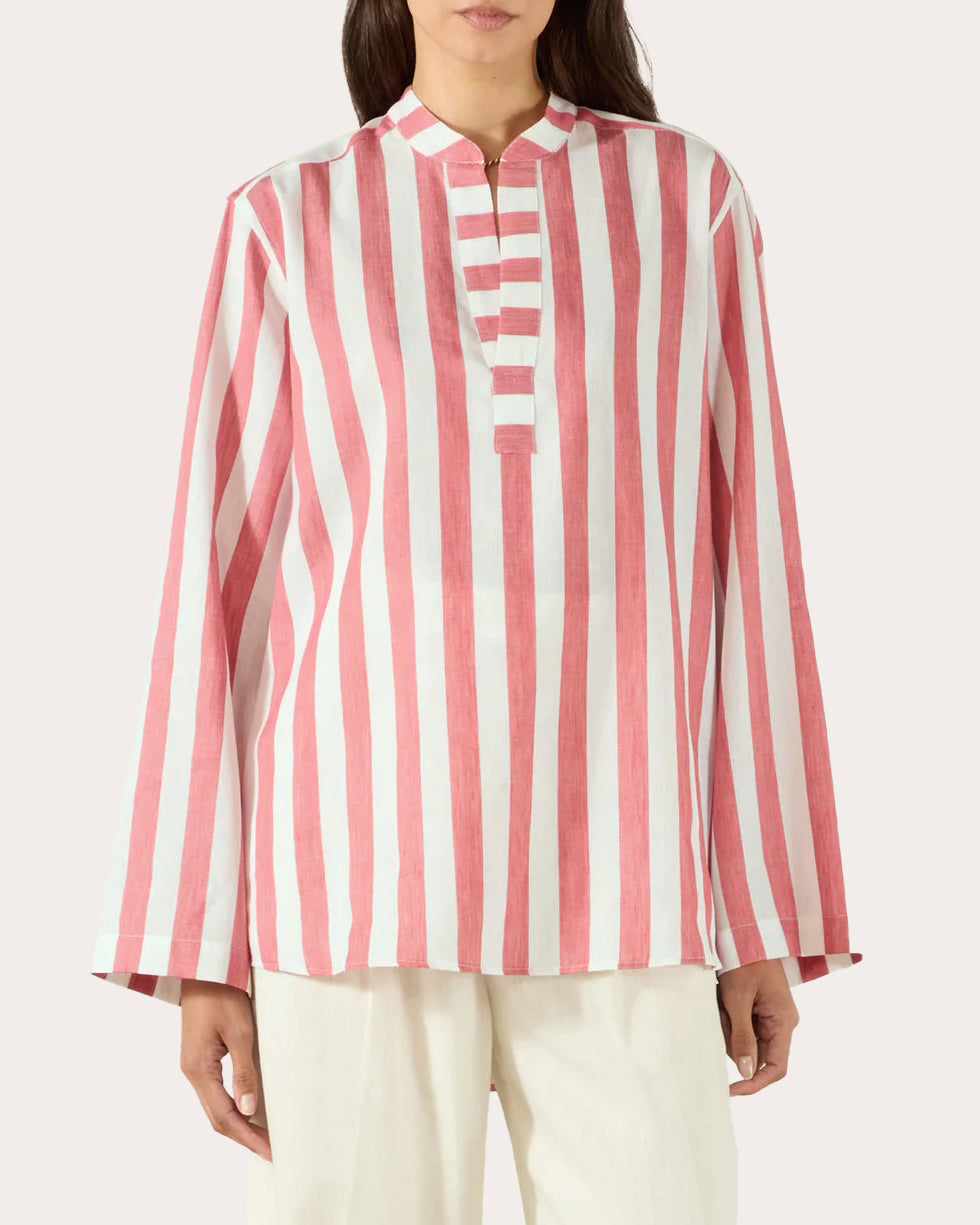The Ada Striped Linen-Blend Shirt