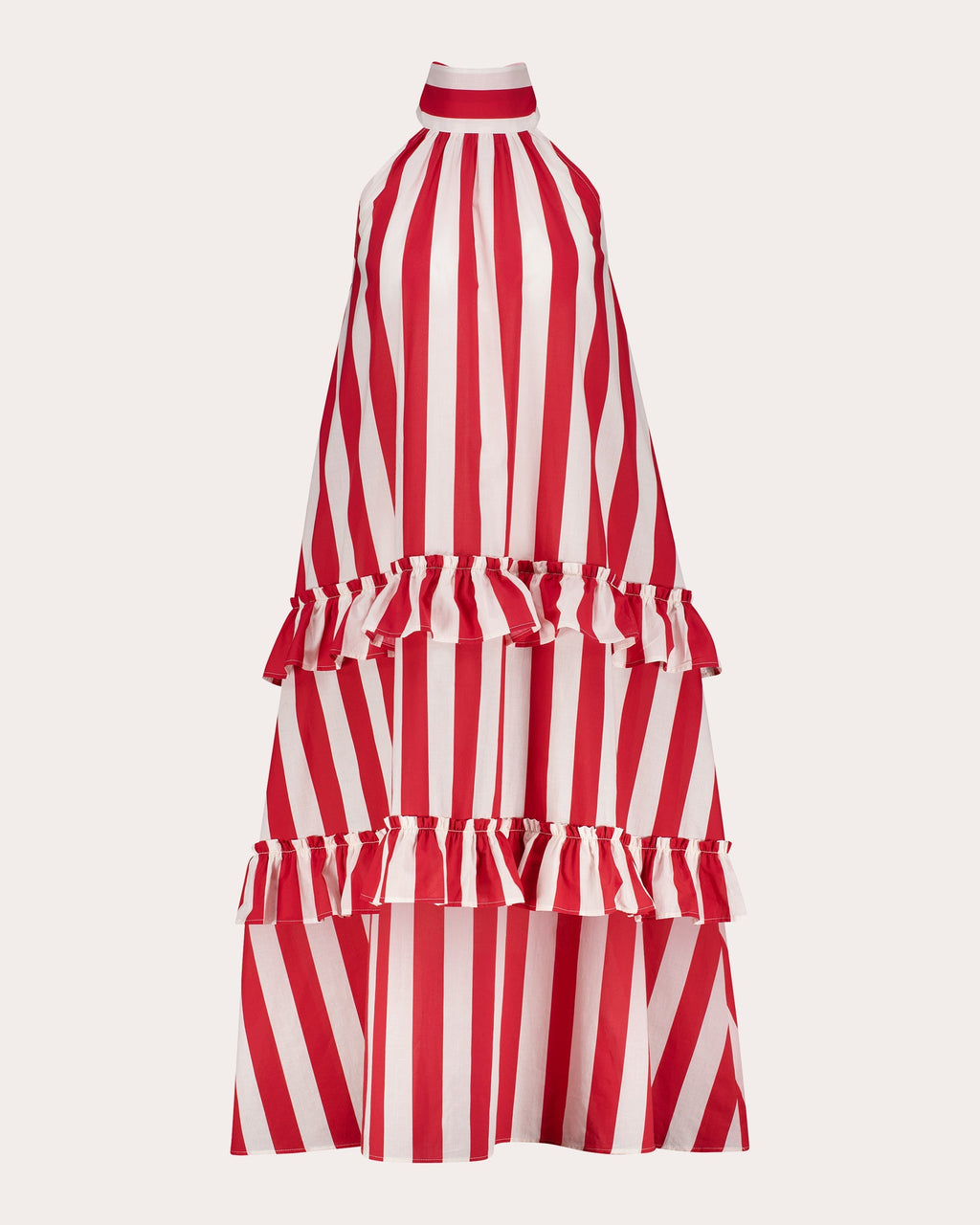 Adriana Striped Tiered Cotton Maxi Dress