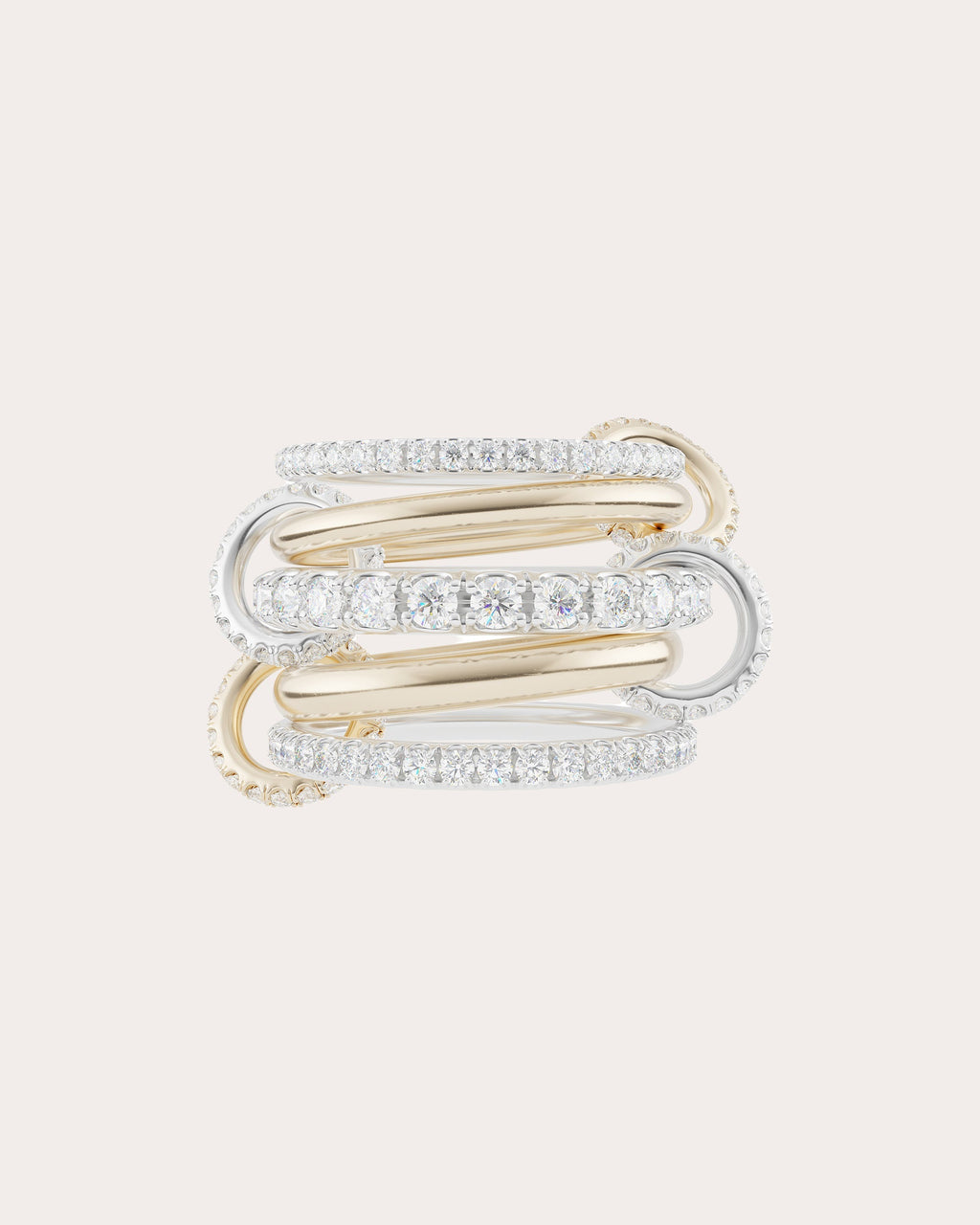 Alia 18K Two-Tone Gold Diamond Linked Rings
