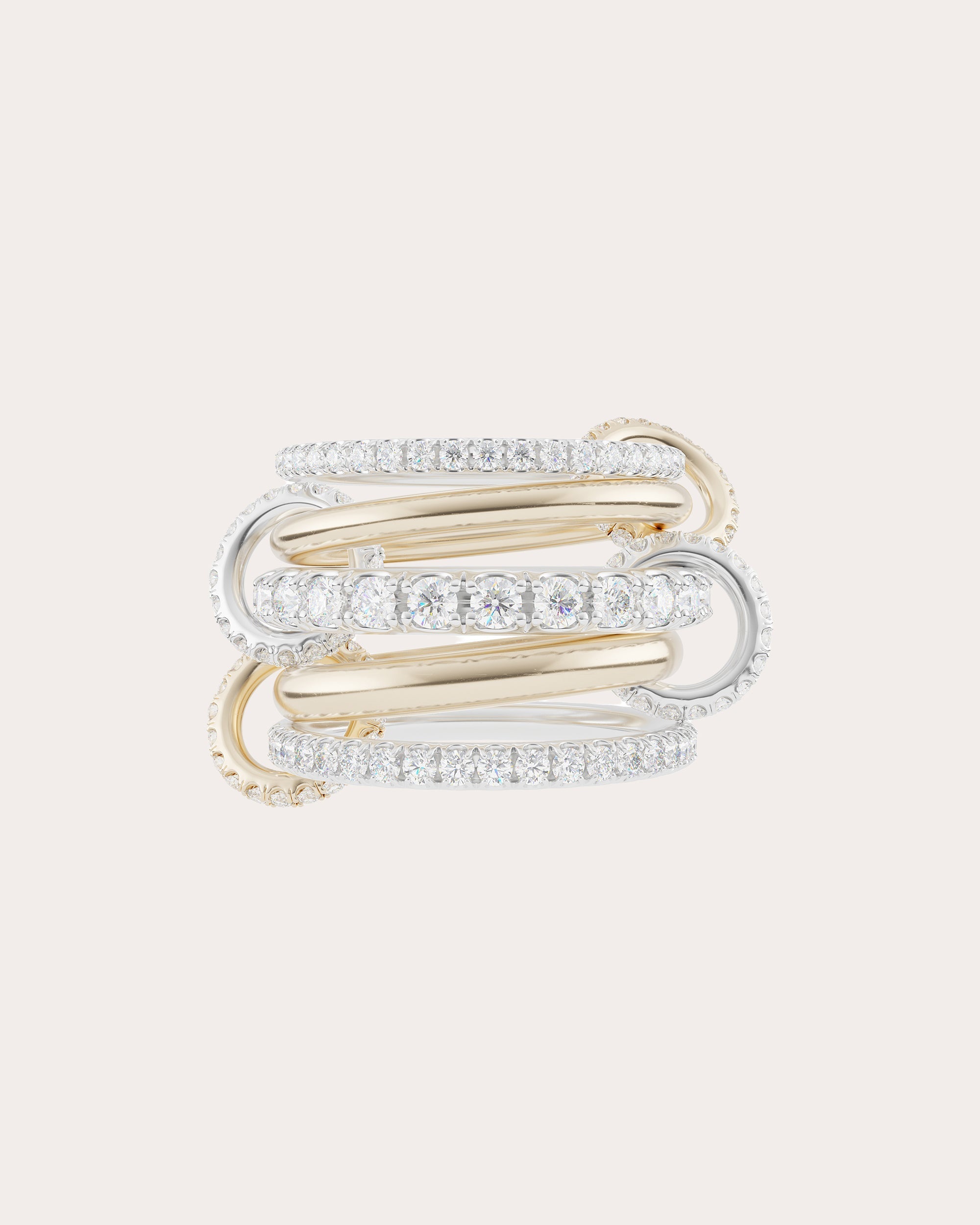 Alia 18K Two-Tone Gold Diamond Linked Rings