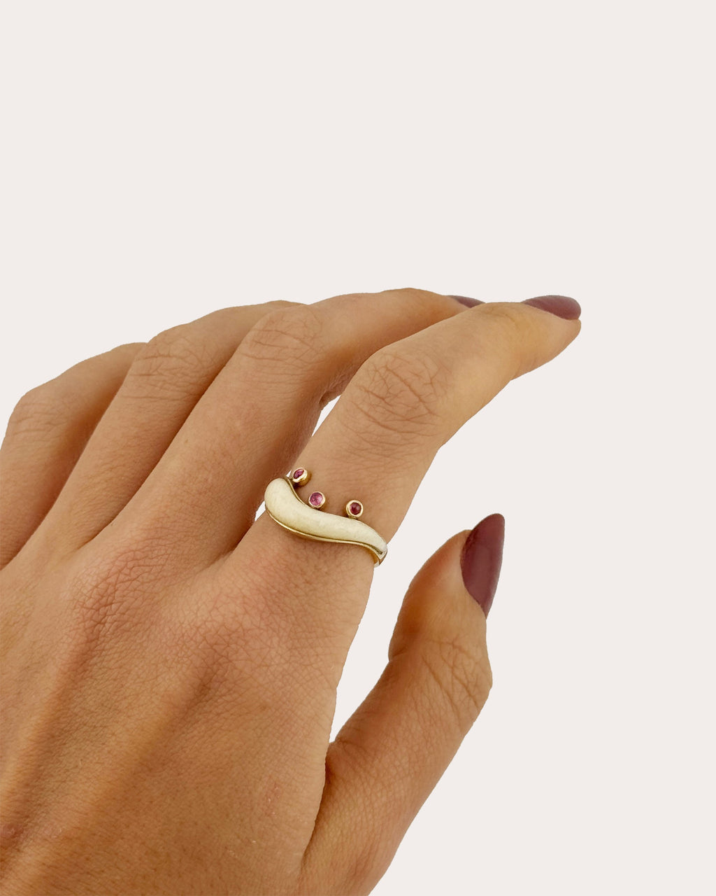 Vanilla 18K Gold Amazonite and Tourmaline Ring