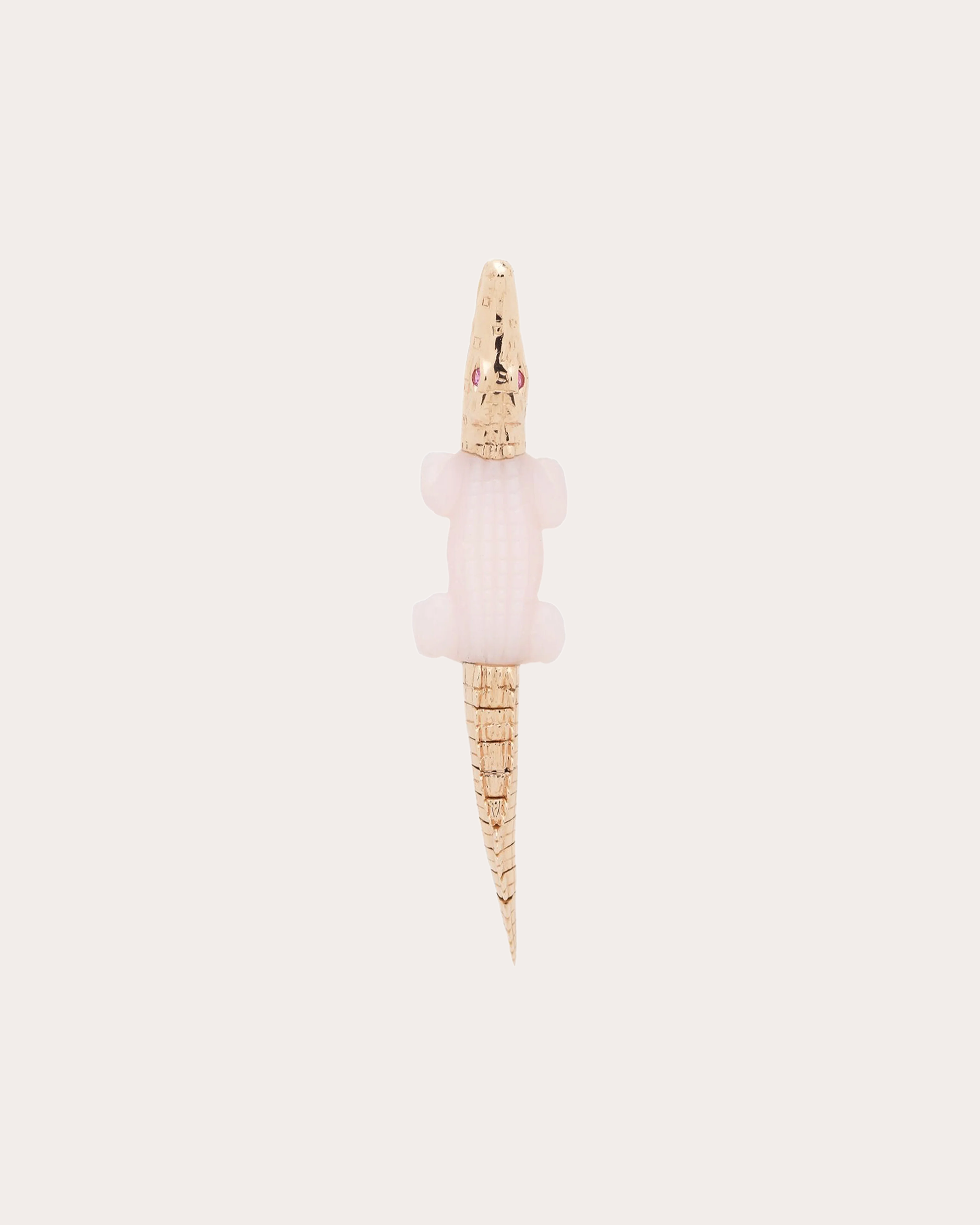 Alligator Bite 18K Gold Sapphire and Opal Single Earring