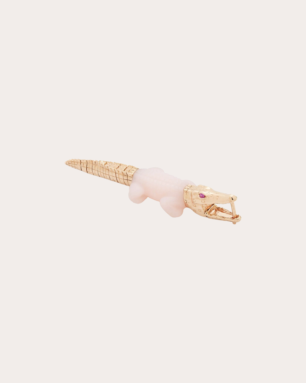 Alligator Bite 18K Gold Sapphire and Opal Single Earring