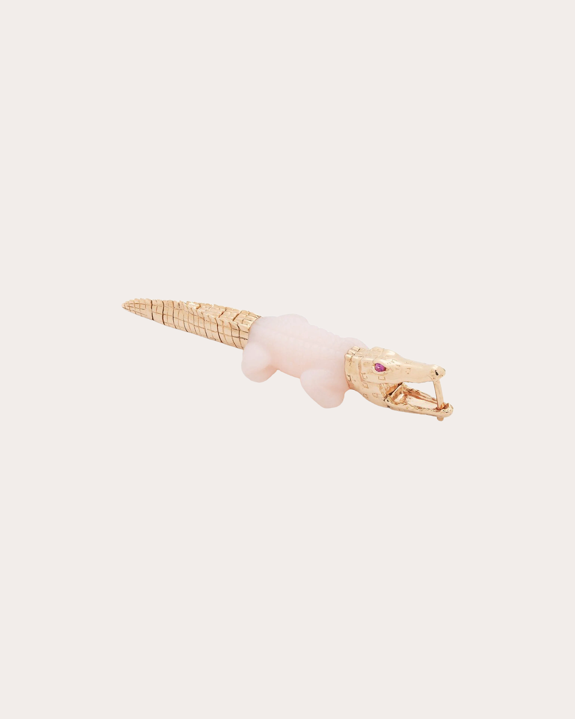 Alligator Bite 18K Gold Sapphire and Opal Single Earring