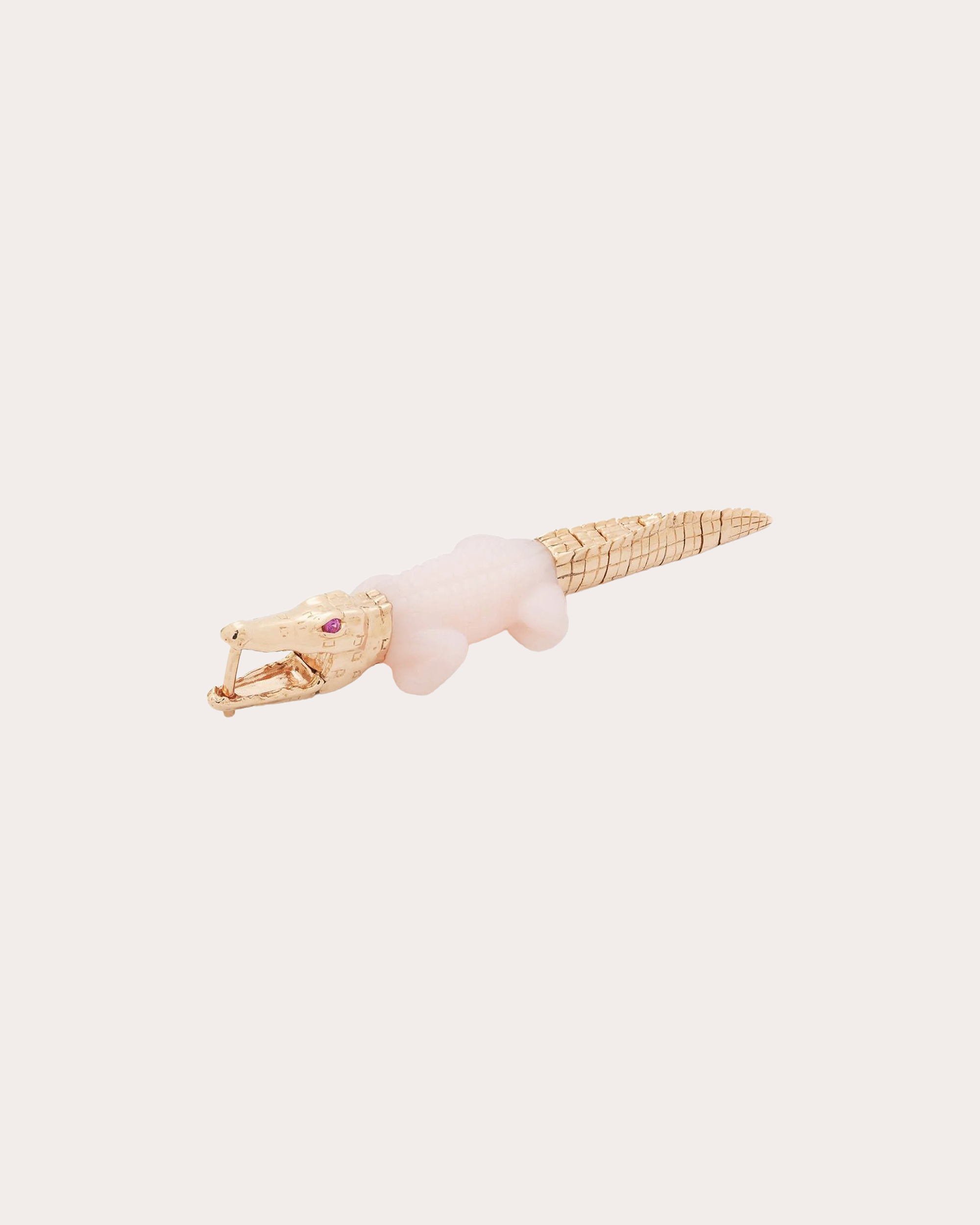 Alligator Bite 18K Gold Sapphire and Opal Single Earring