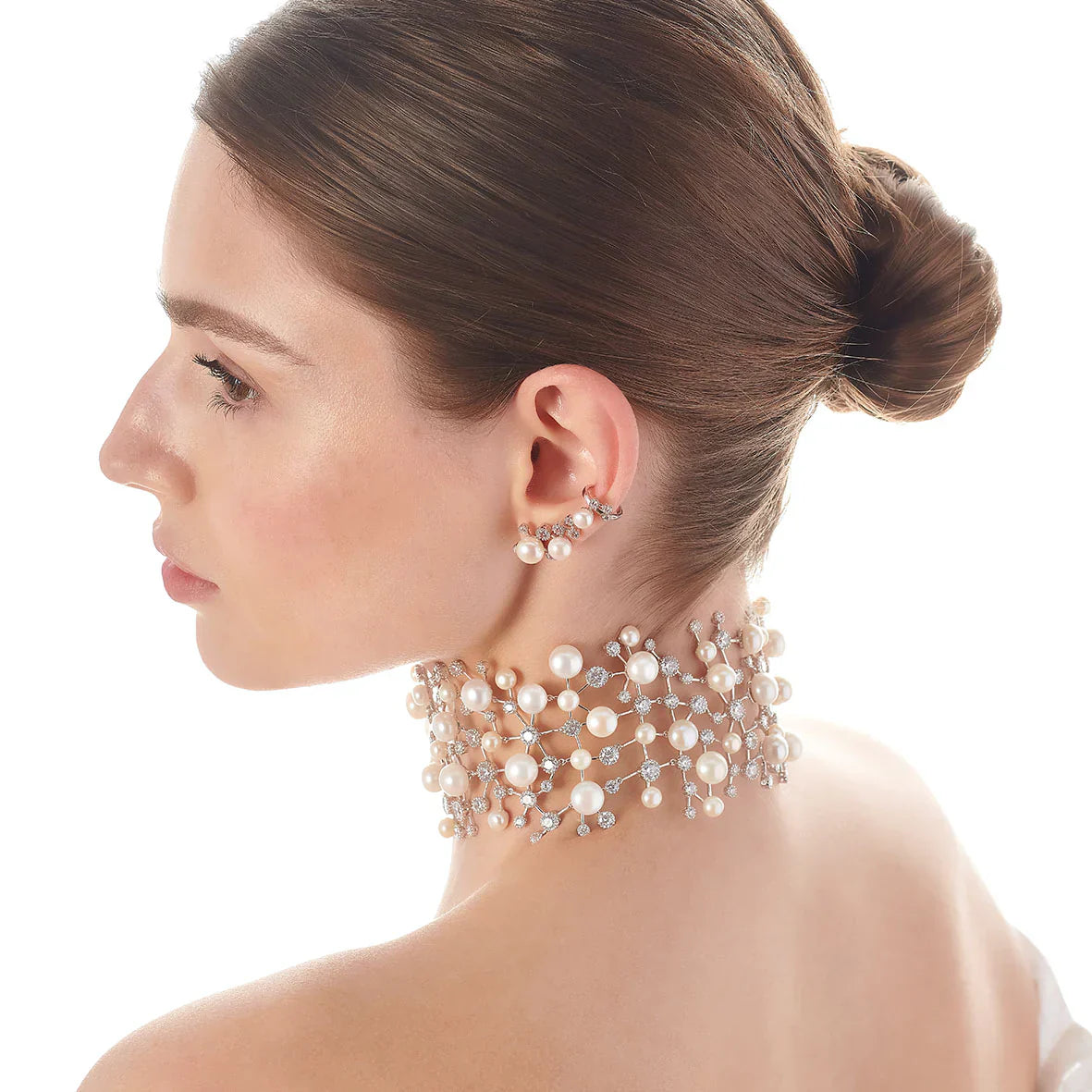 Constellation 18K Gold and Rhodium Vermeil Pearl and Lab-Grown Diamond Choker