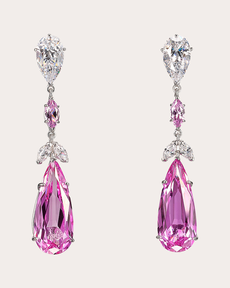 Calla Lily 18K Gold and Rhodium Vermeil Lab-Grown Sapphire and Diamond Earrings
