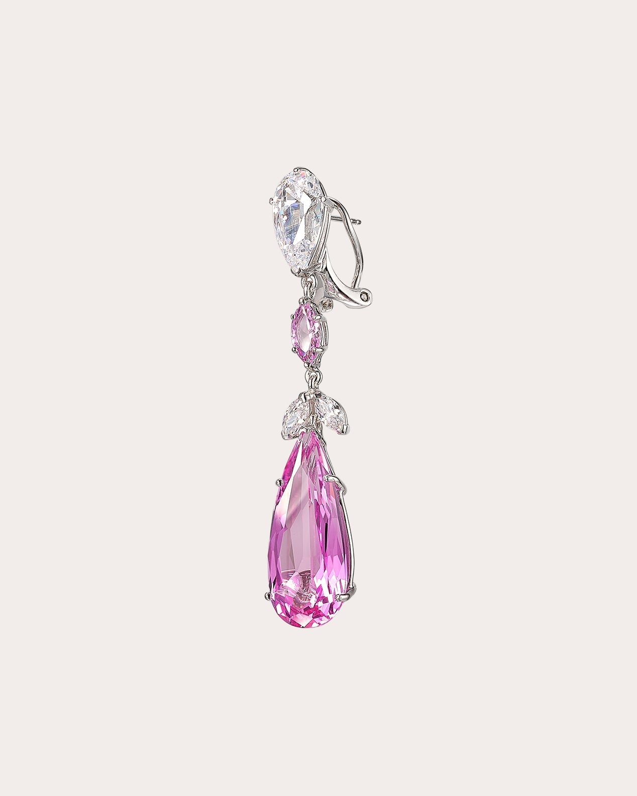 Calla Lily 18K Gold and Rhodium Vermeil Lab-Grown Sapphire and Diamond Earrings